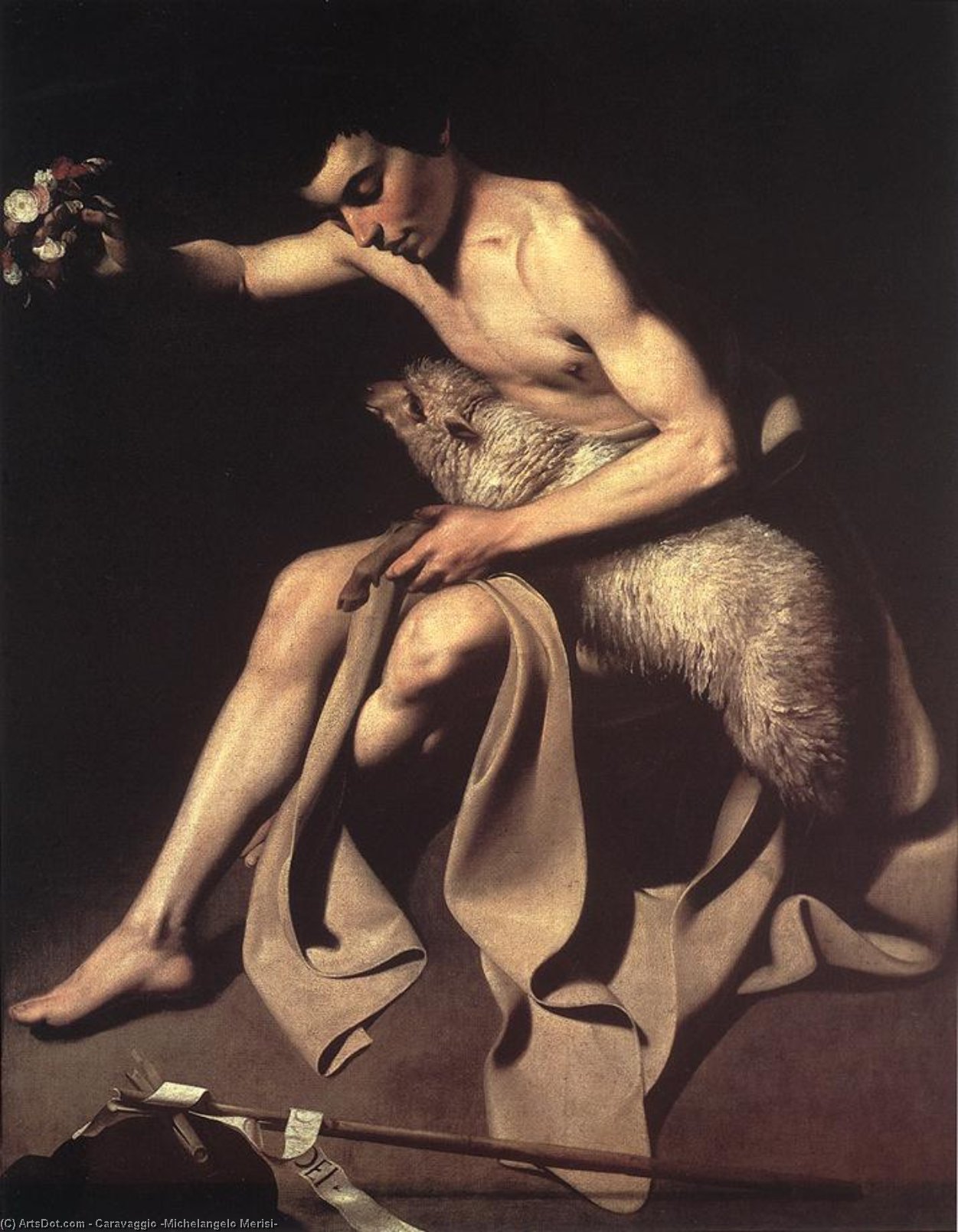 WikiOO.org - Güzel Sanatlar Ansiklopedisi - Resim, Resimler Caravaggio (Michelangelo Merisi) - St John the Baptist (12)
