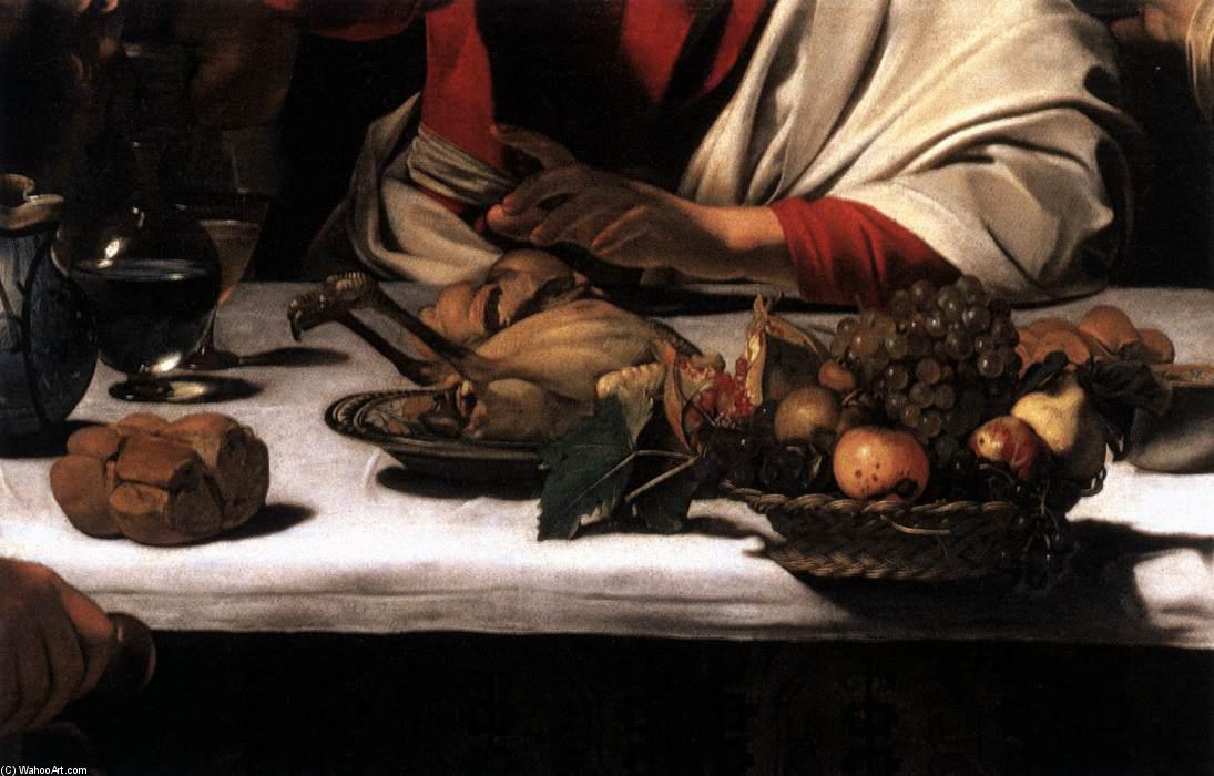 Wikioo.org - The Encyclopedia of Fine Arts - Painting, Artwork by Caravaggio (Michelangelo Merisi) - Supper at Emmaus (detail) (16)