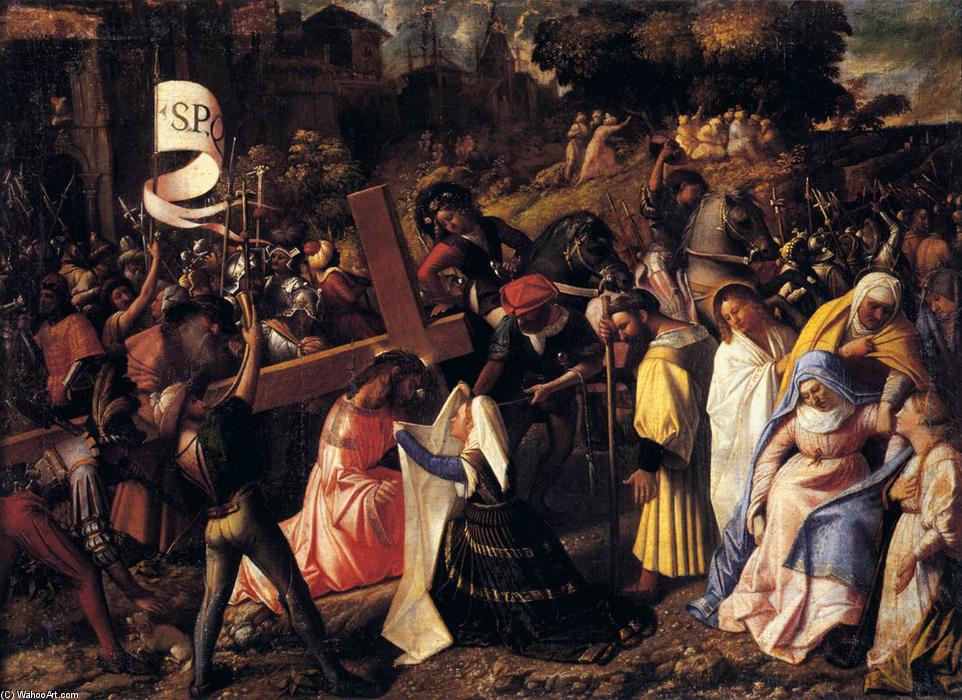 Wikioo.org - The Encyclopedia of Fine Arts - Painting, Artwork by Giovanni Cariani - The Way to Calvary
