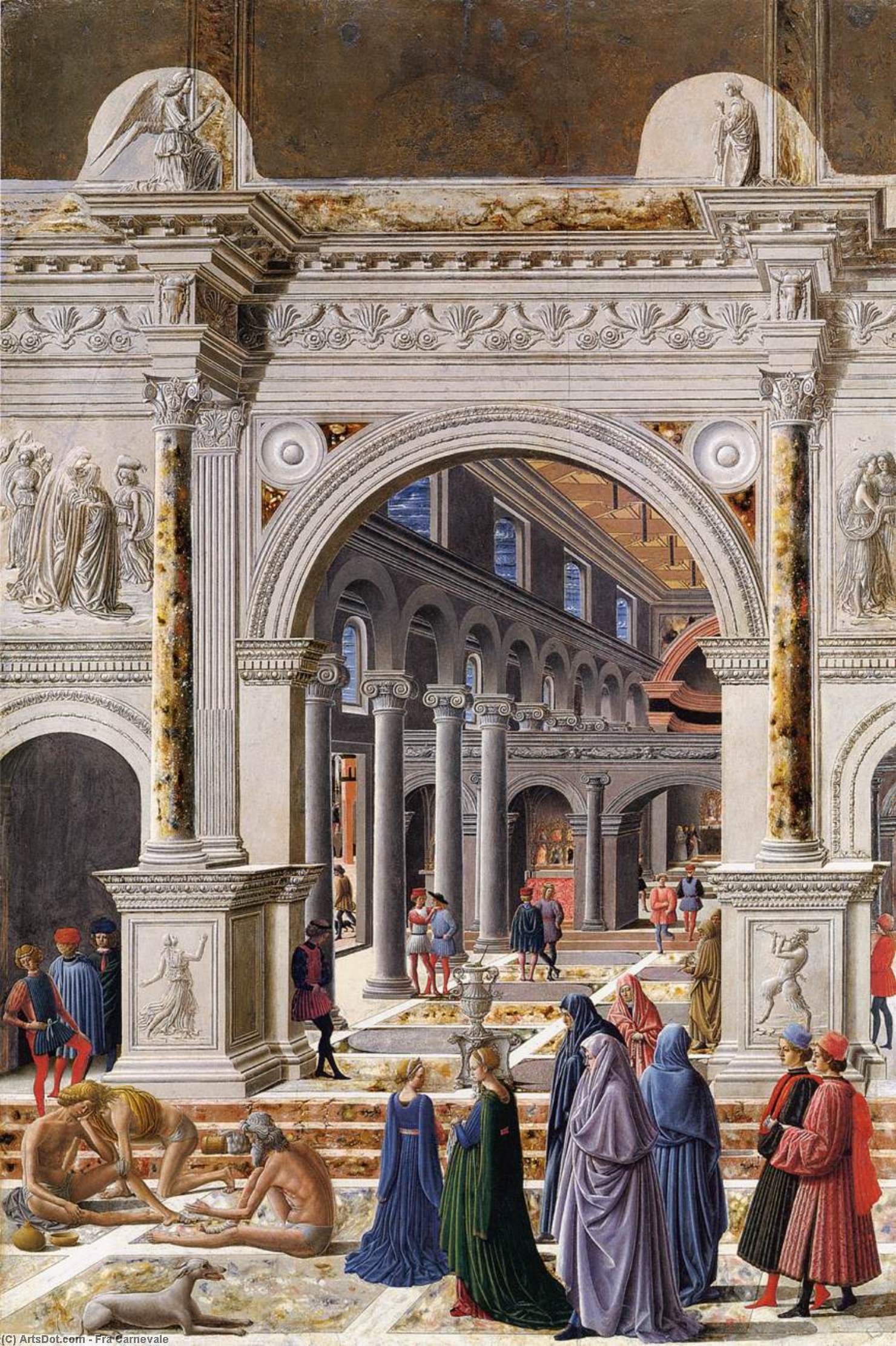 Wikioo.org – La Enciclopedia de las Bellas Artes - Pintura, Obras de arte de Fra Carnevale - el presentación de virgen cómo  el  Templo