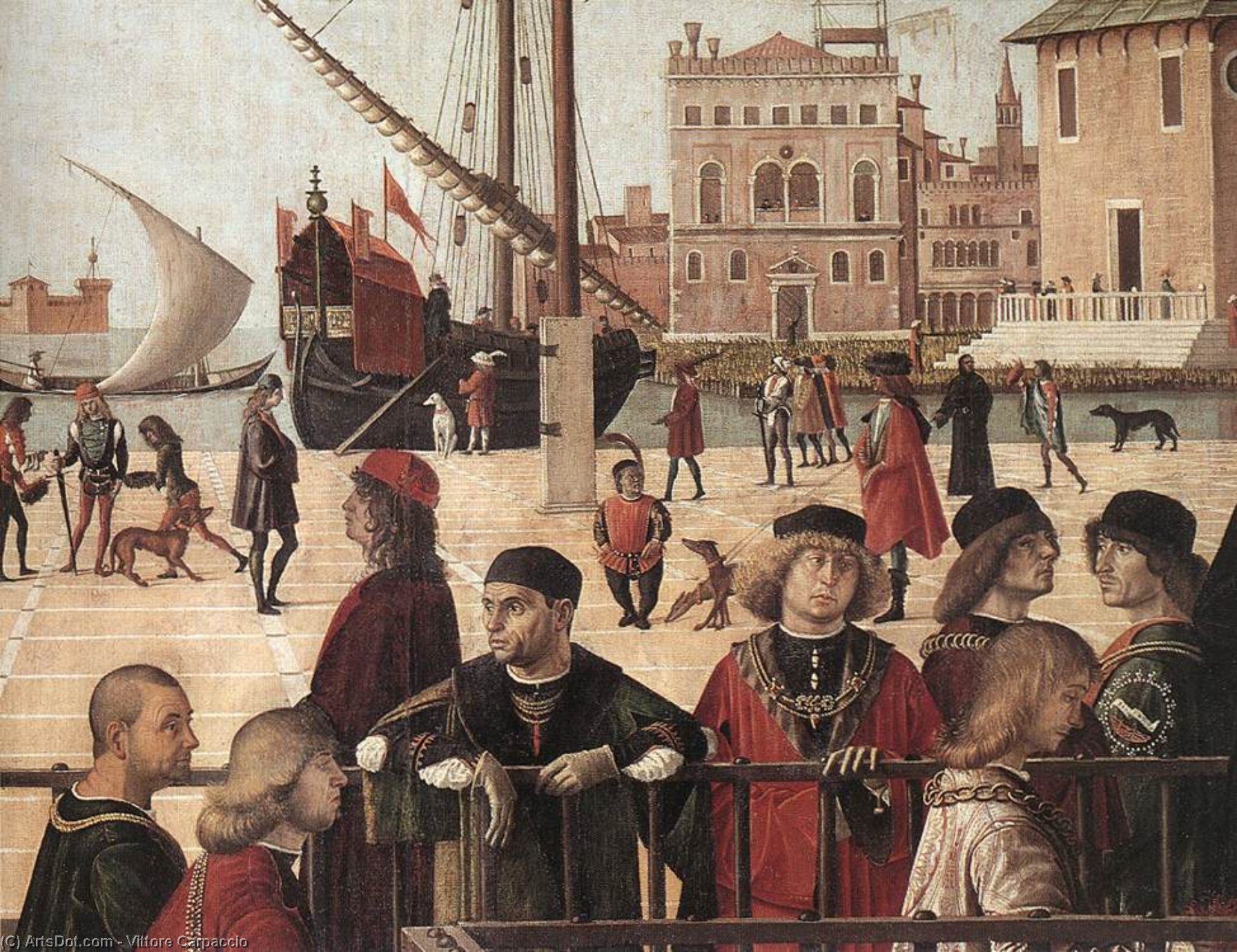 WikiOO.org - Enciclopedia of Fine Arts - Pictura, lucrări de artă Vittore Carpaccio - Arrival of the English Ambassadors (detail) (12)