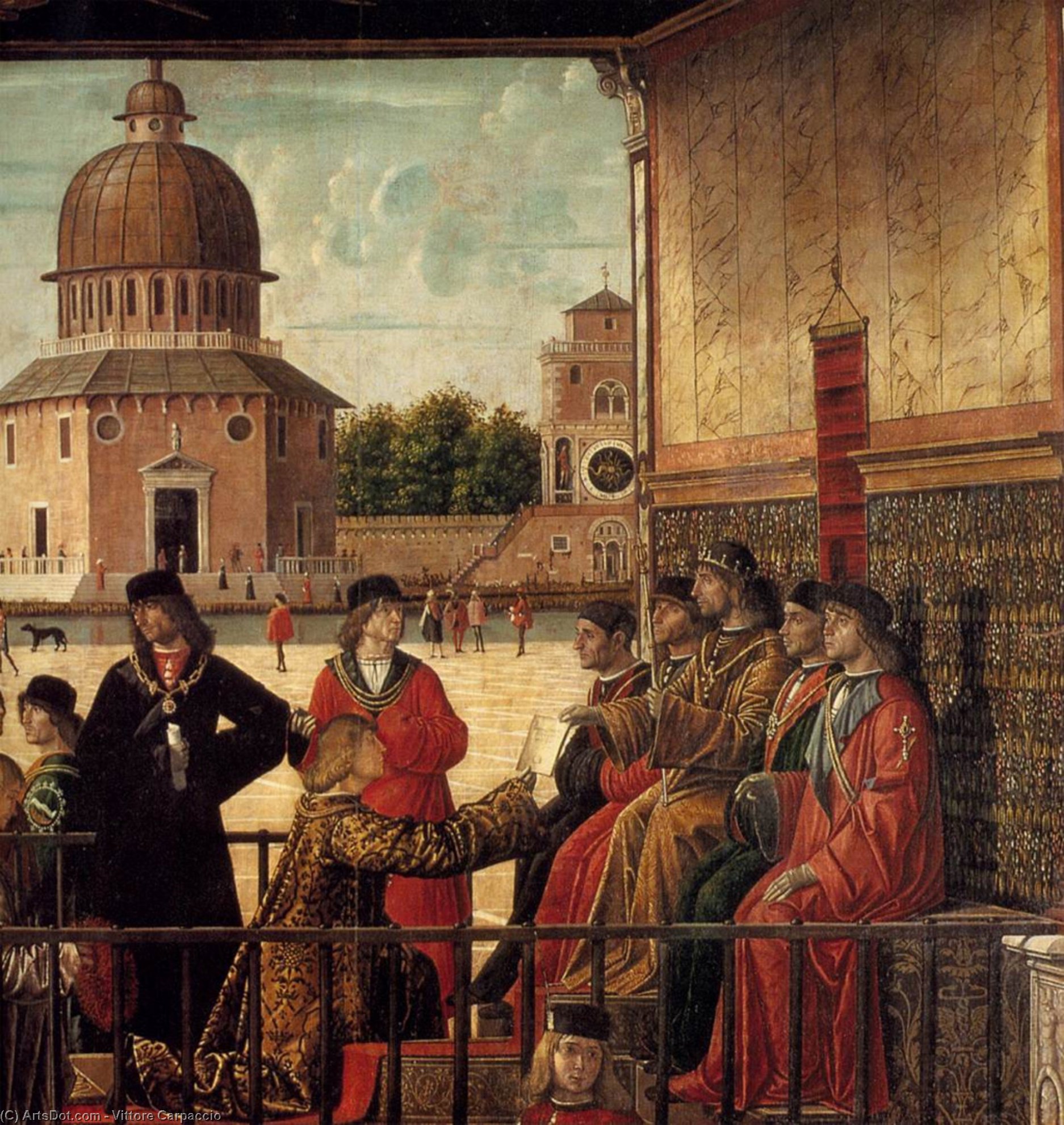 WikiOO.org - אנציקלופדיה לאמנויות יפות - ציור, יצירות אמנות Vittore Carpaccio - Arrival of the English Ambassadors (detail) (13)
