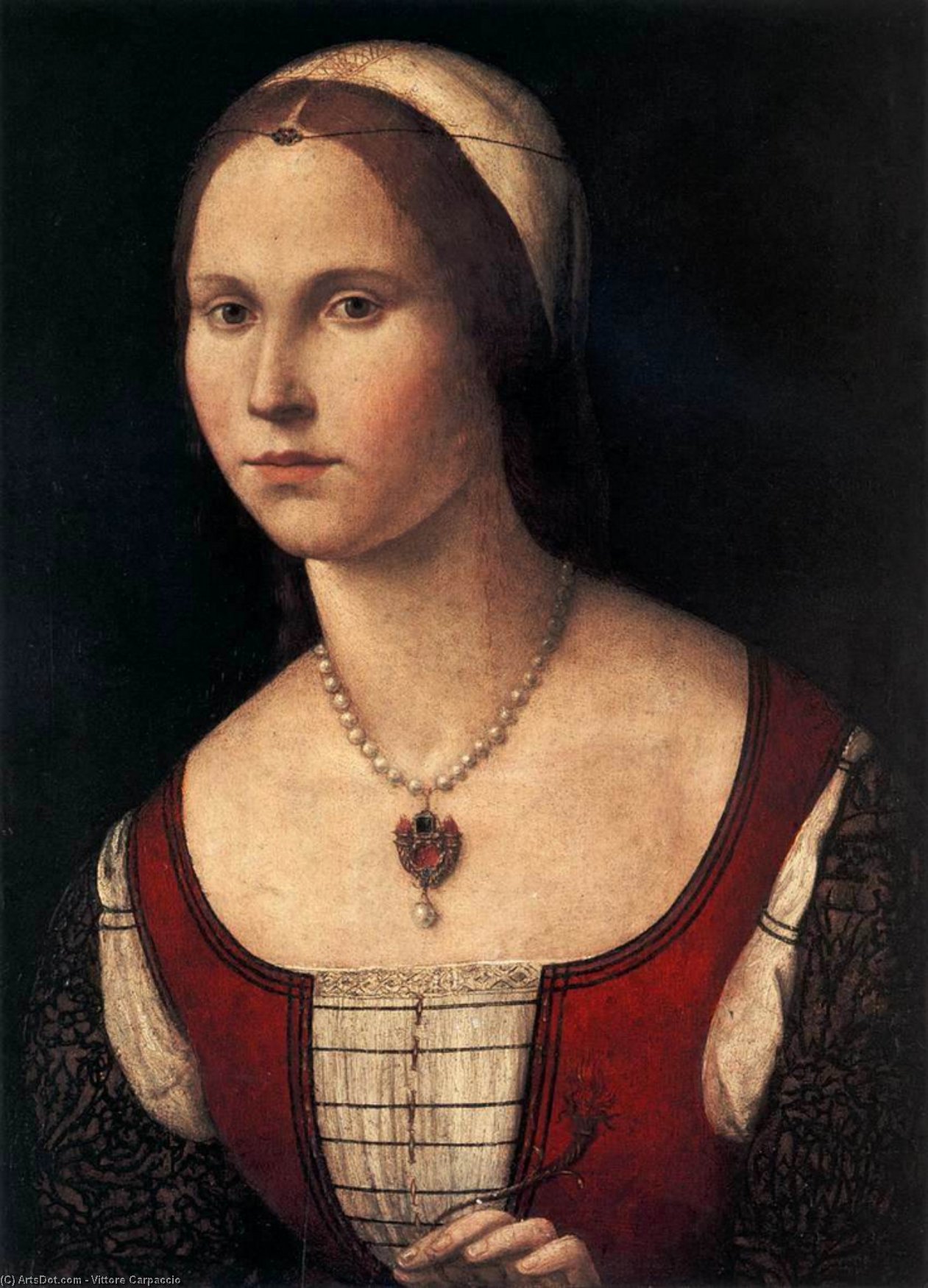 Wikioo.org - The Encyclopedia of Fine Arts - Painting, Artwork by Vittore Carpaccio - Portrait of a Young Woman