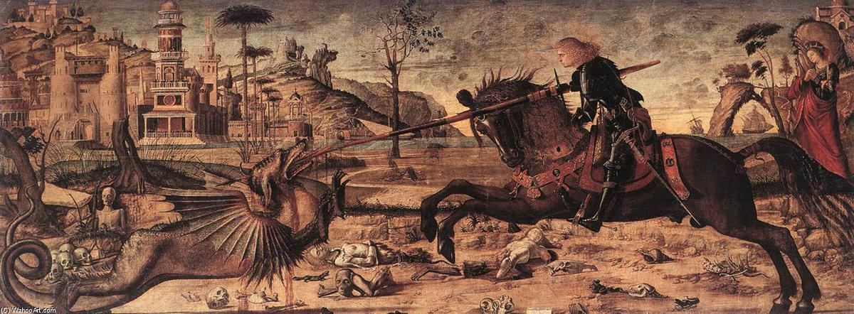 Wikioo.org - The Encyclopedia of Fine Arts - Painting, Artwork by Vittore Carpaccio - St George and the Dragon