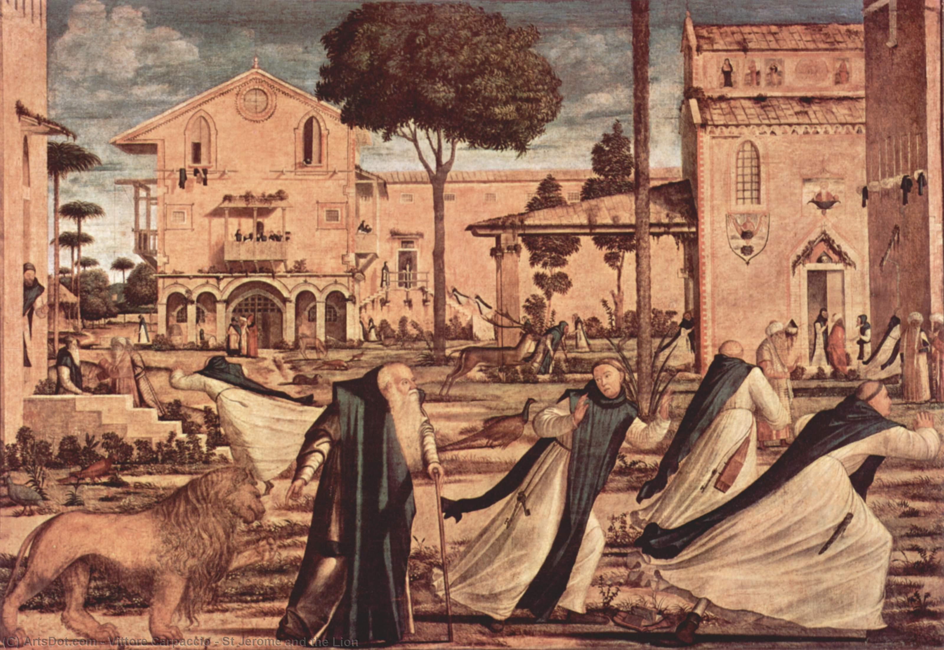 Wikioo.org - The Encyclopedia of Fine Arts - Painting, Artwork by Vittore Carpaccio - St Jerome and the Lion