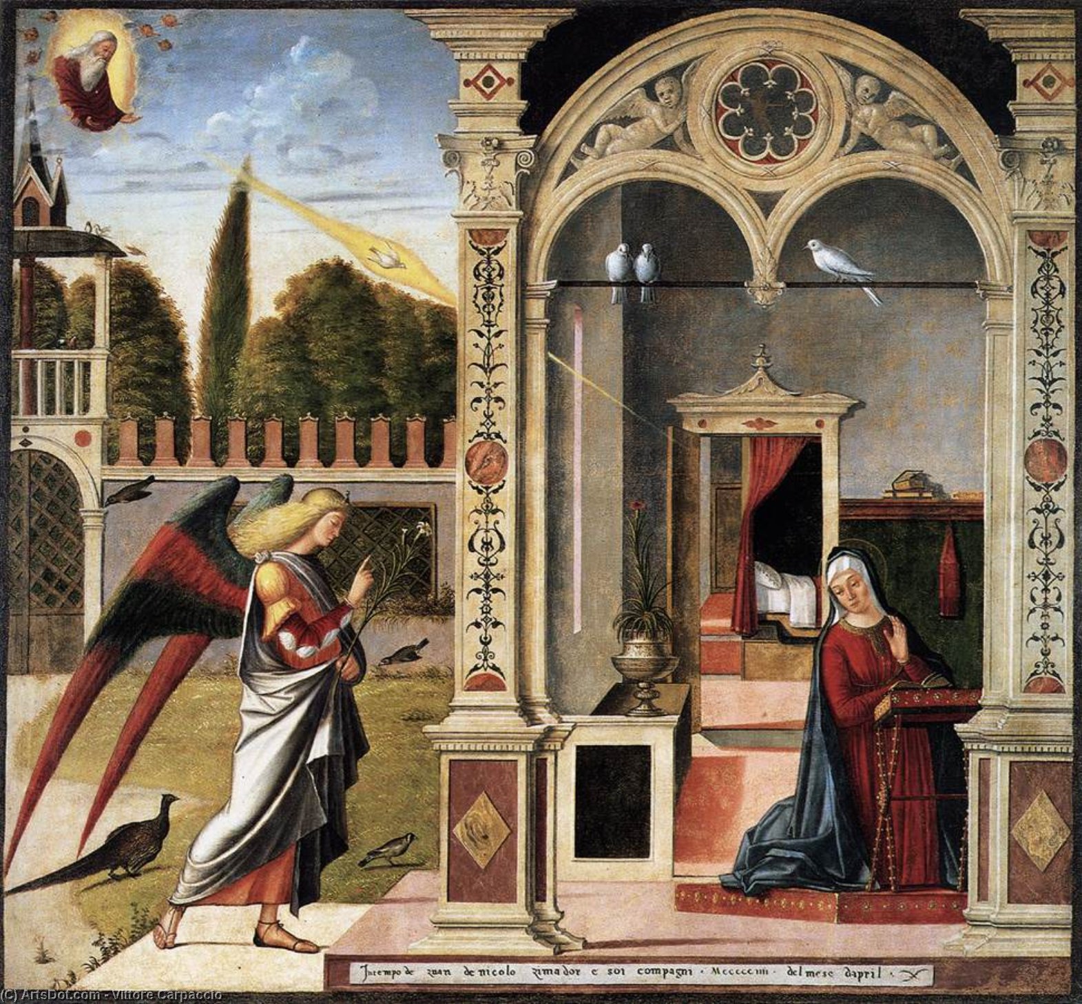 Wikioo.org - The Encyclopedia of Fine Arts - Painting, Artwork by Vittore Carpaccio - The Annunciation