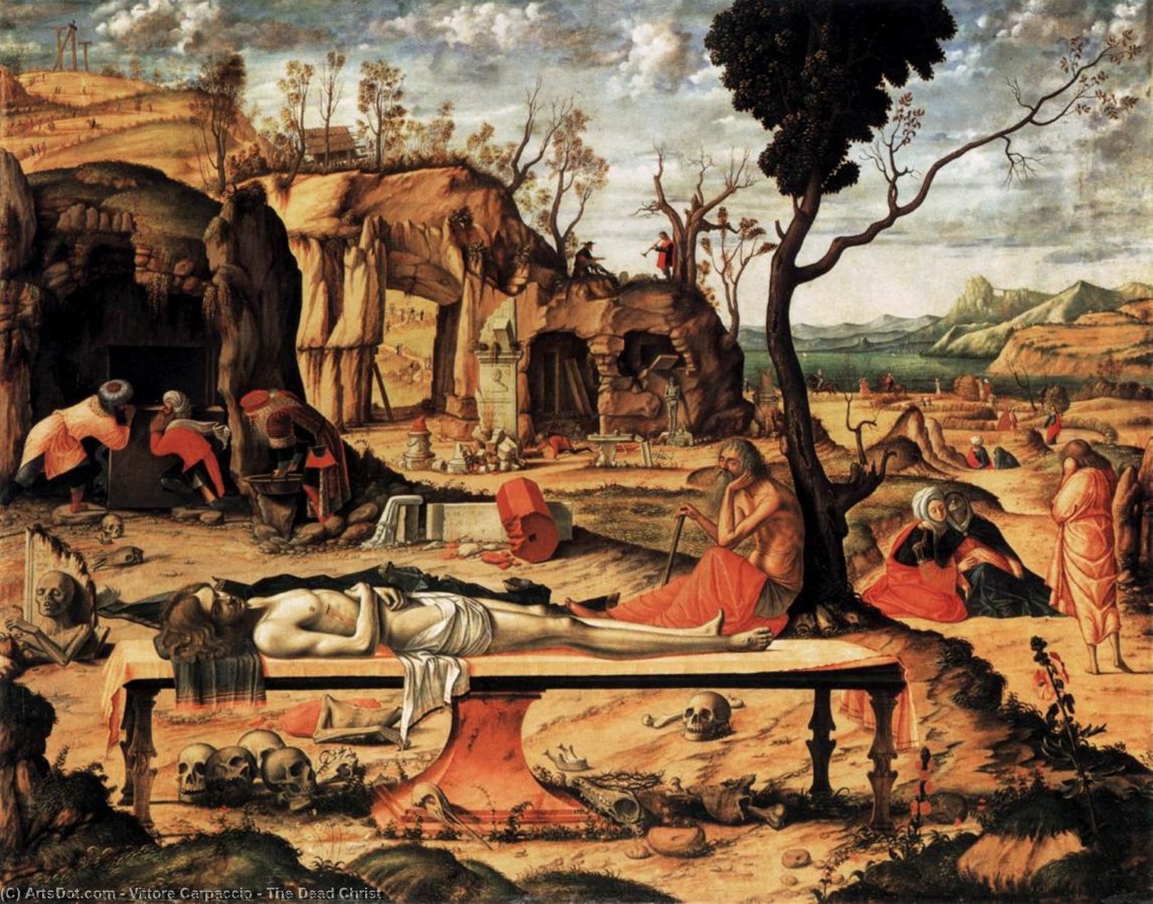 Wikoo.org - موسوعة الفنون الجميلة - اللوحة، العمل الفني Vittore Carpaccio - The Dead Christ