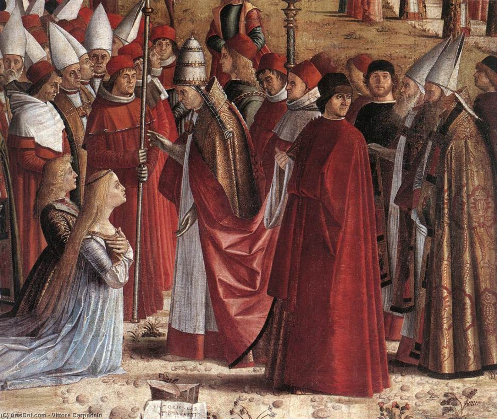 Wikioo.org - The Encyclopedia of Fine Arts - Painting, Artwork by Vittore Carpaccio - The Pilgrims Meet the Pope (detail)