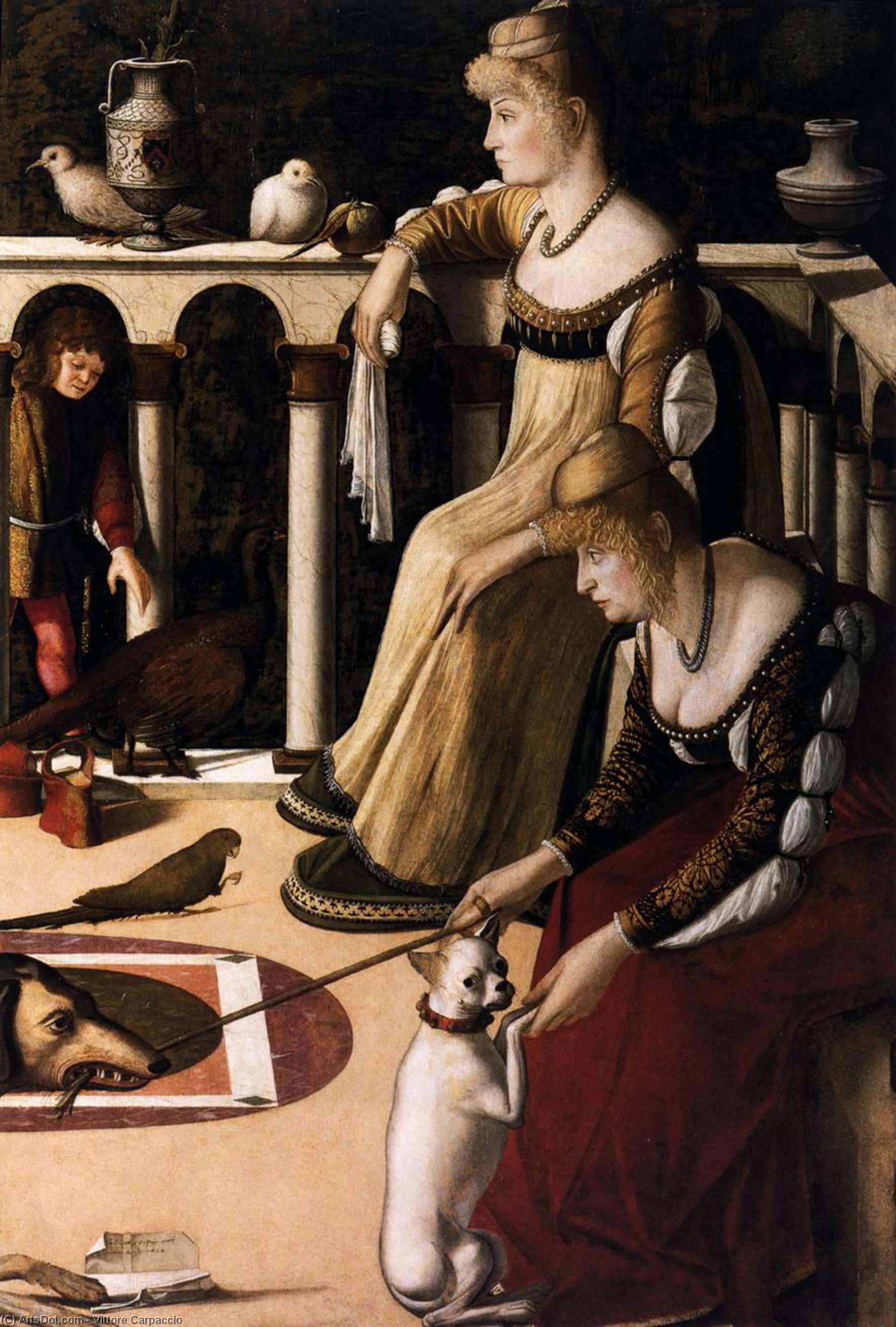Wikioo.org - The Encyclopedia of Fine Arts - Painting, Artwork by Vittore Carpaccio - Two Venetian Ladies