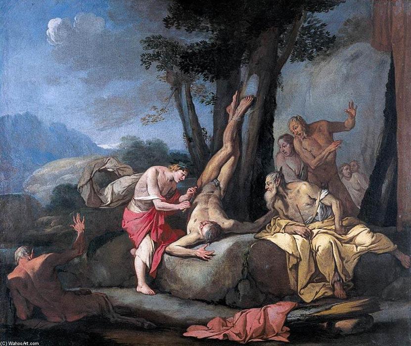 Wikioo.org – L'Encyclopédie des Beaux Arts - Peinture, Oeuvre de Giulio Carpioni - Apollon et Marsyas