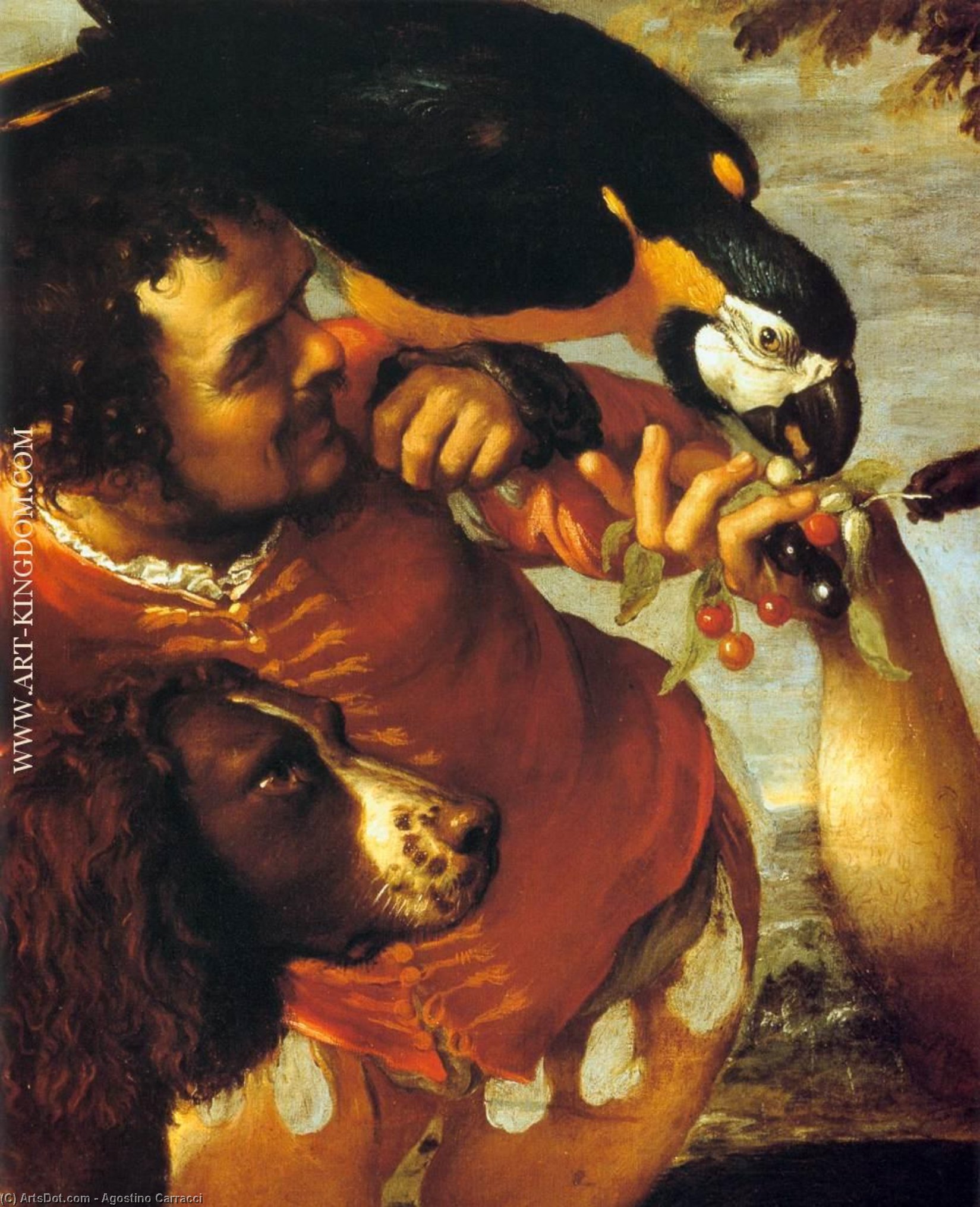 Wikioo.org - The Encyclopedia of Fine Arts - Painting, Artwork by Agostino Carracci - Hairy Harry, Mad Peter and Tiny Amon (detail)