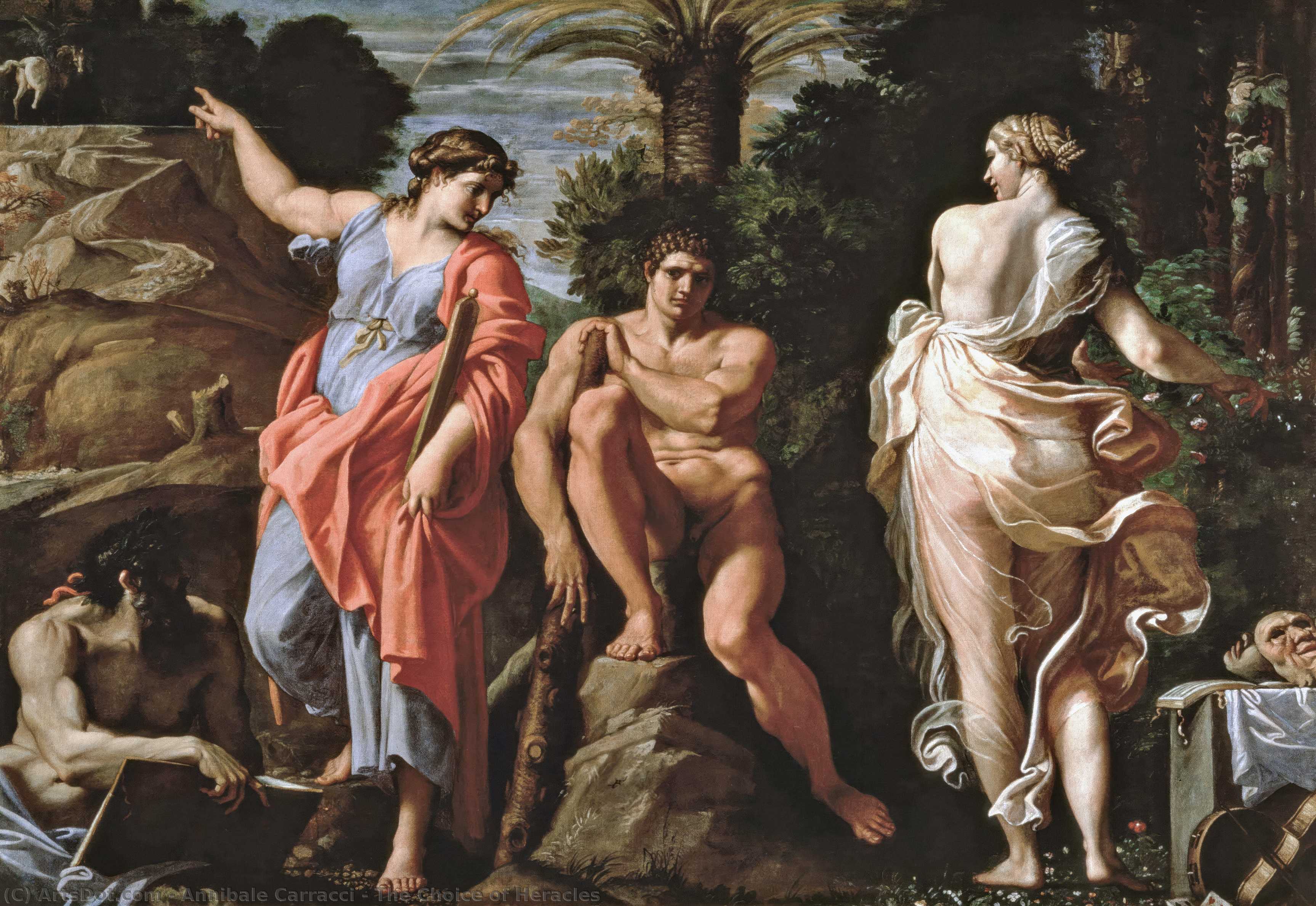 WikiOO.org - אנציקלופדיה לאמנויות יפות - ציור, יצירות אמנות Annibale Carracci - The Choice of Heracles