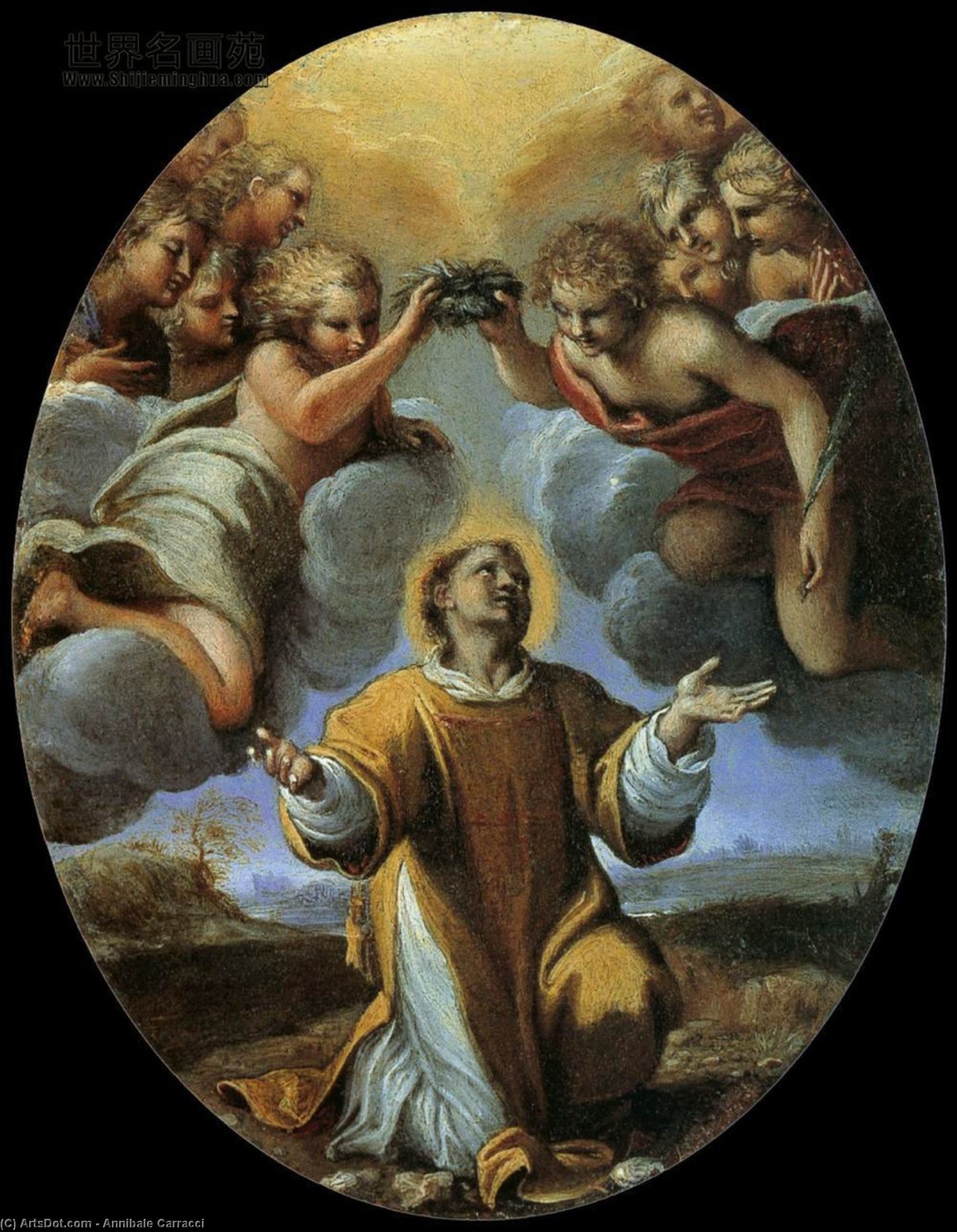 WikiOO.org - Encyclopedia of Fine Arts - Malba, Artwork Annibale Carracci - The Coronation of St Stephen