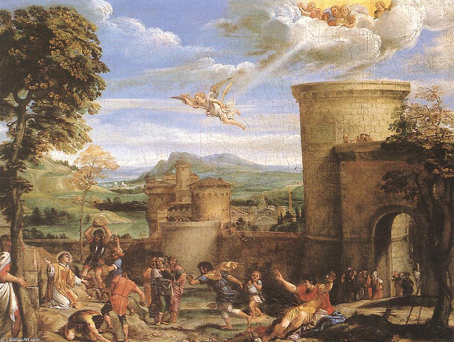 WikiOO.org - Енциклопедия за изящни изкуства - Живопис, Произведения на изкуството Annibale Carracci - The Martyrdom of St Stephen