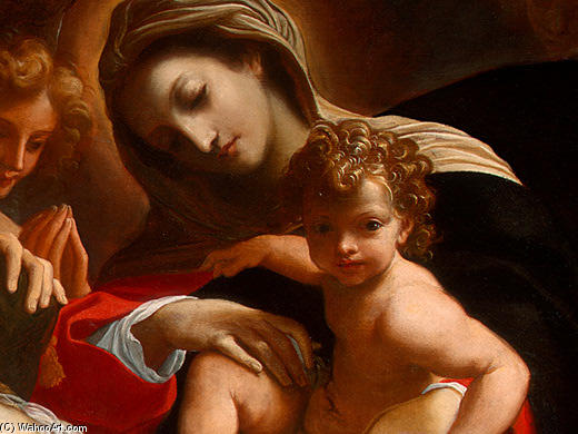 Wikioo.org - The Encyclopedia of Fine Arts - Painting, Artwork by Lodovico Carracci - The Dream of Saint Catherine of Alexandria (detail)