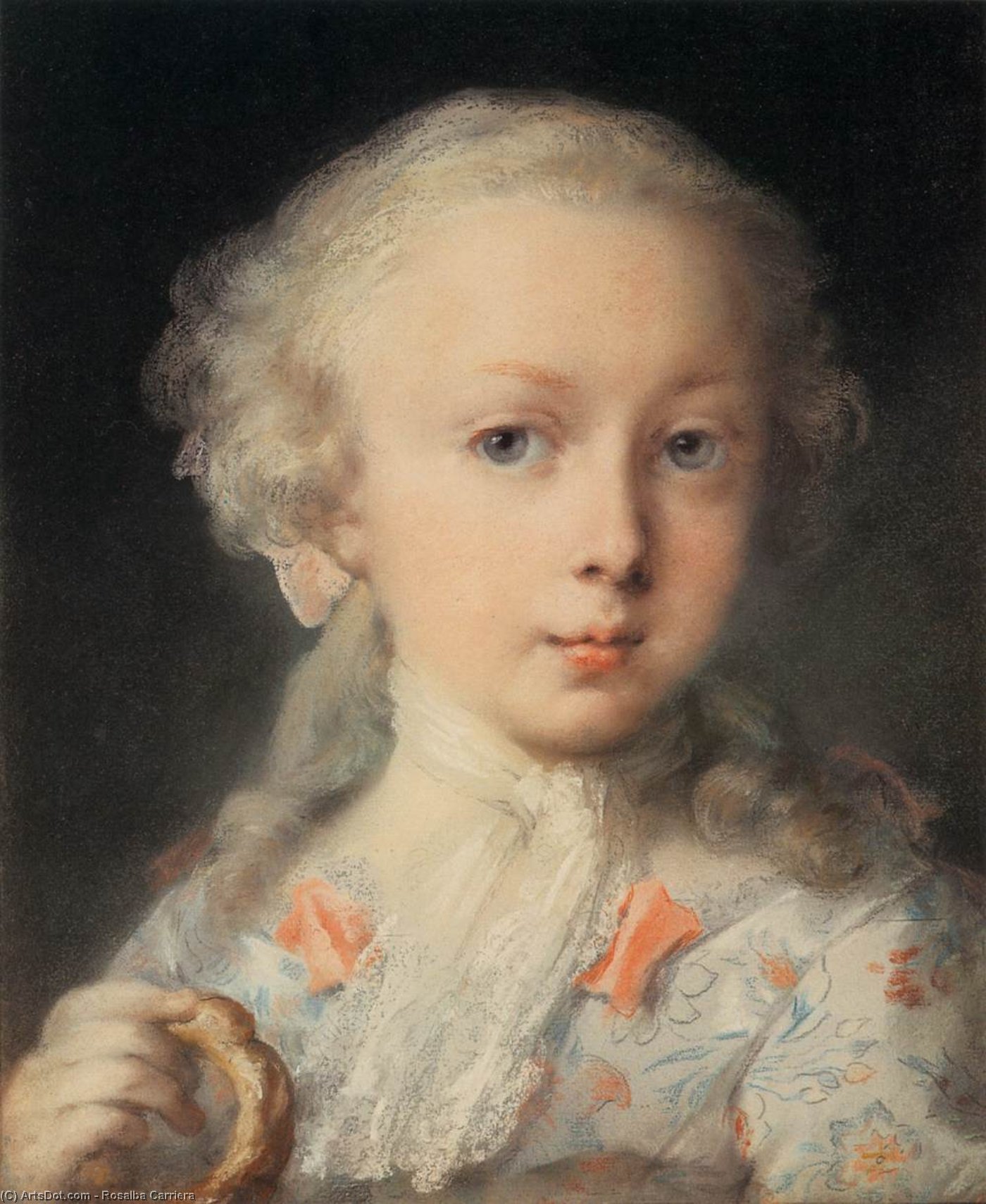 Wikoo.org - موسوعة الفنون الجميلة - اللوحة، العمل الفني Rosalba Carriera - Young Lady of the Le Blond Family