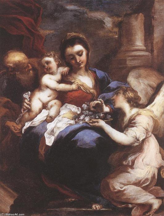 Wikioo.org – L'Enciclopedia delle Belle Arti - Pittura, Opere di Valerio Castello - santo famiglia con un angelo