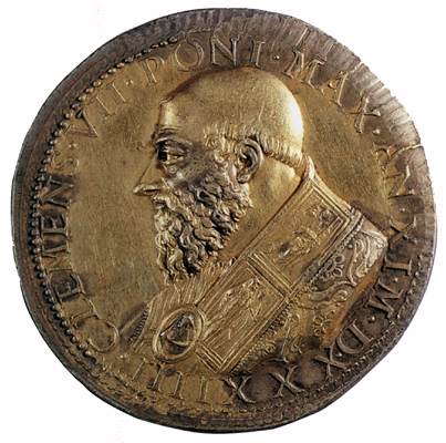 WikiOO.org - אנציקלופדיה לאמנויות יפות - ציור, יצירות אמנות Benvenuto Cellini - Medal of Clement VII (obverse)