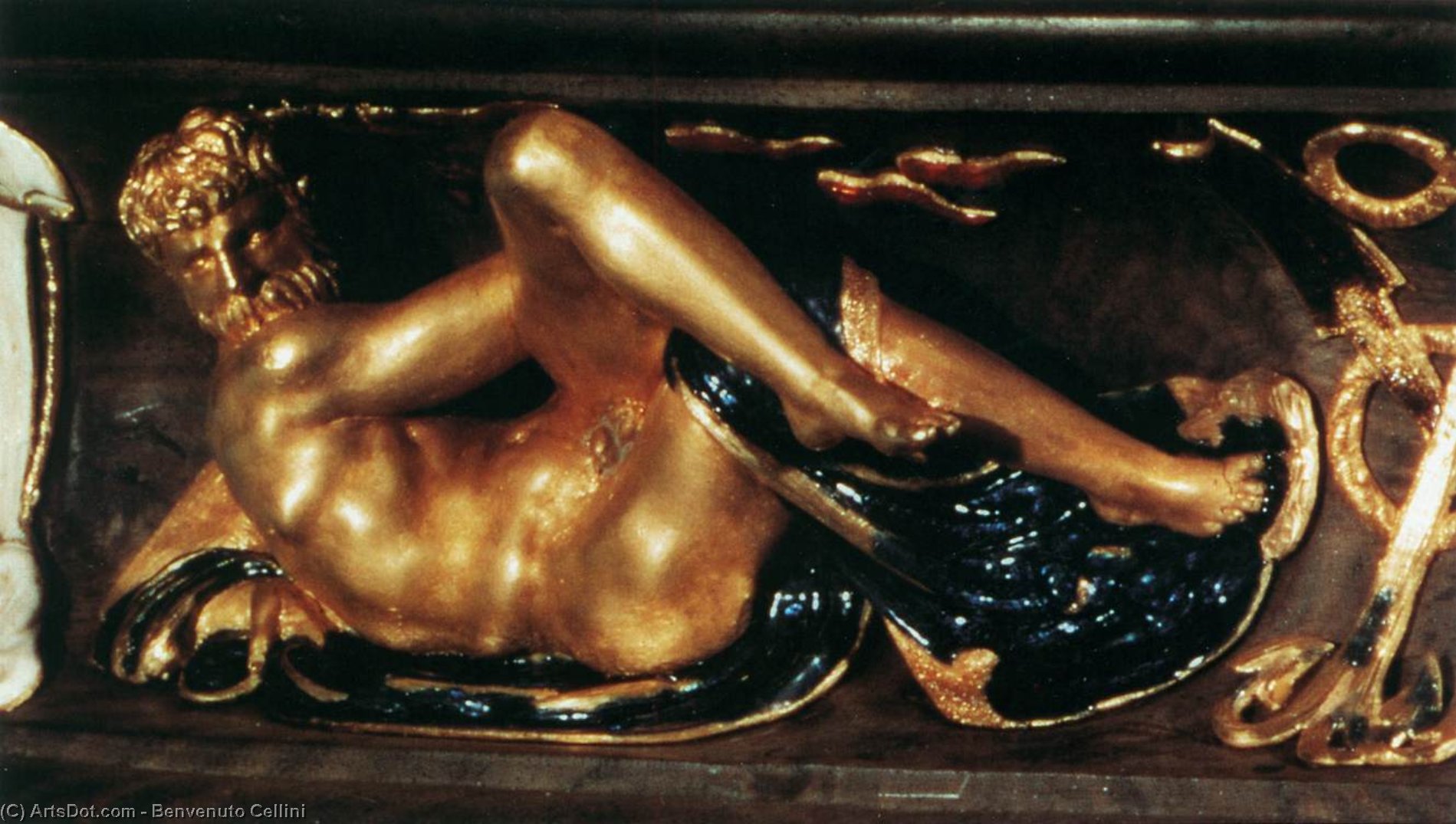 Wikioo.org - The Encyclopedia of Fine Arts - Painting, Artwork by Benvenuto Cellini - Salt Cellar (detail) (16)
