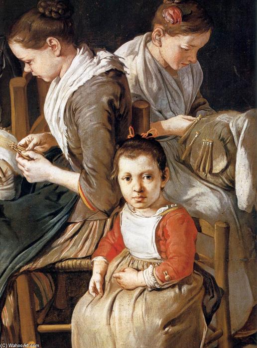 WikiOO.org - Enciclopédia das Belas Artes - Pintura, Arte por Giacomo Ceruti (Pitocchetto) - Women Working on Pillow Lace (detail)