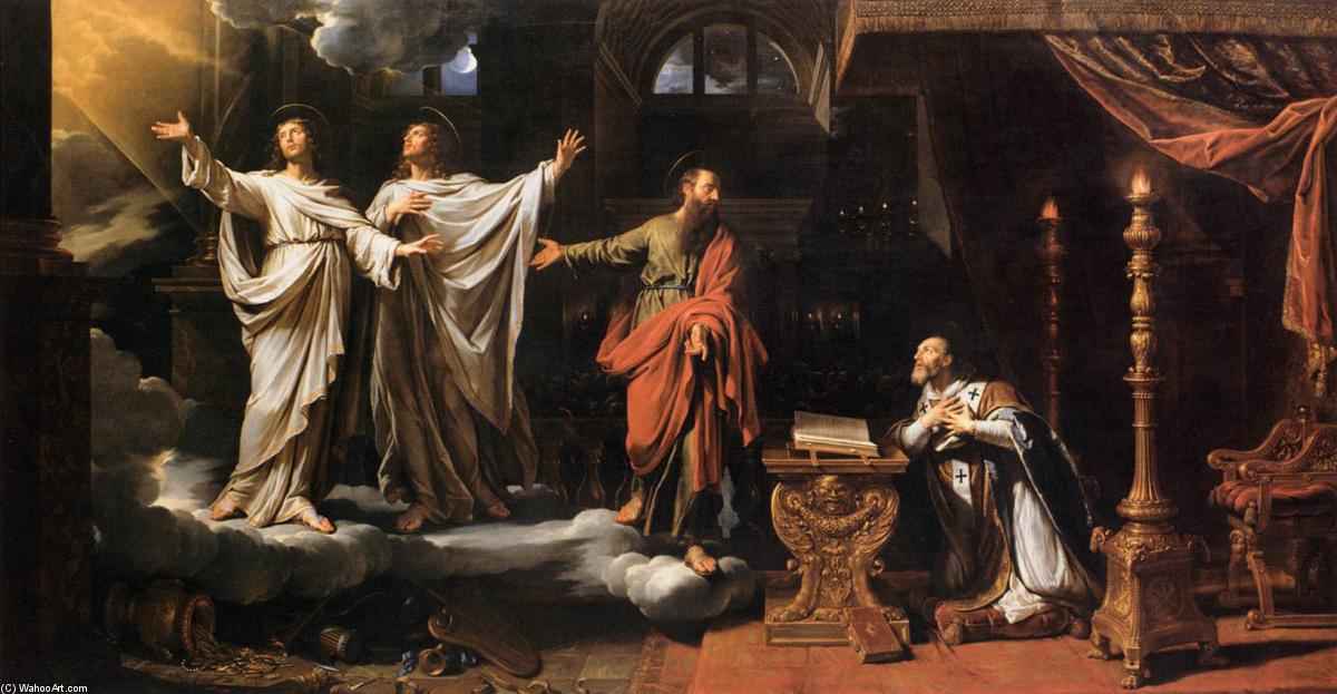 WikiOO.org - Encyclopedia of Fine Arts - Maľba, Artwork Philippe De Champaigne - Sts Gervase abd Protase Appearing to St Ambrose