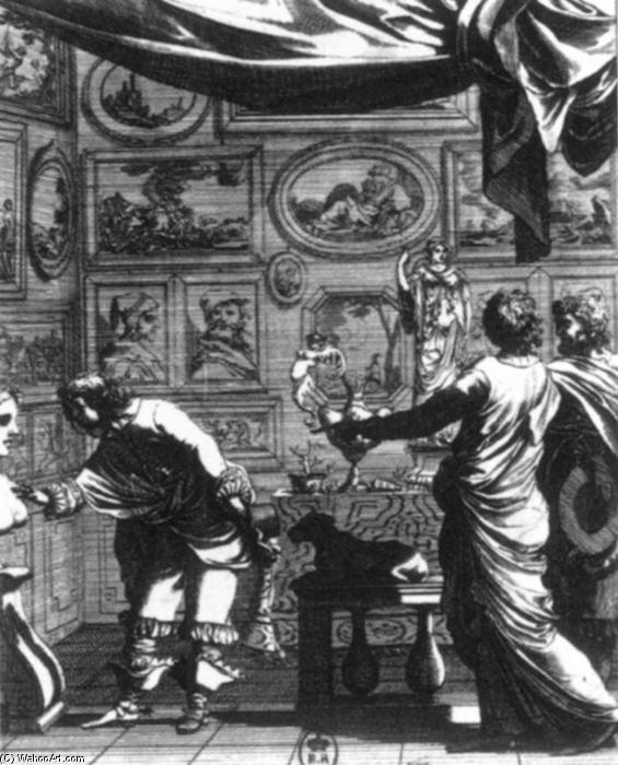 WikiOO.org - Enciclopedia of Fine Arts - Pictura, lucrări de artă François Chauveau - Frontispiece to 'Cabinet de M. de Scudéry'