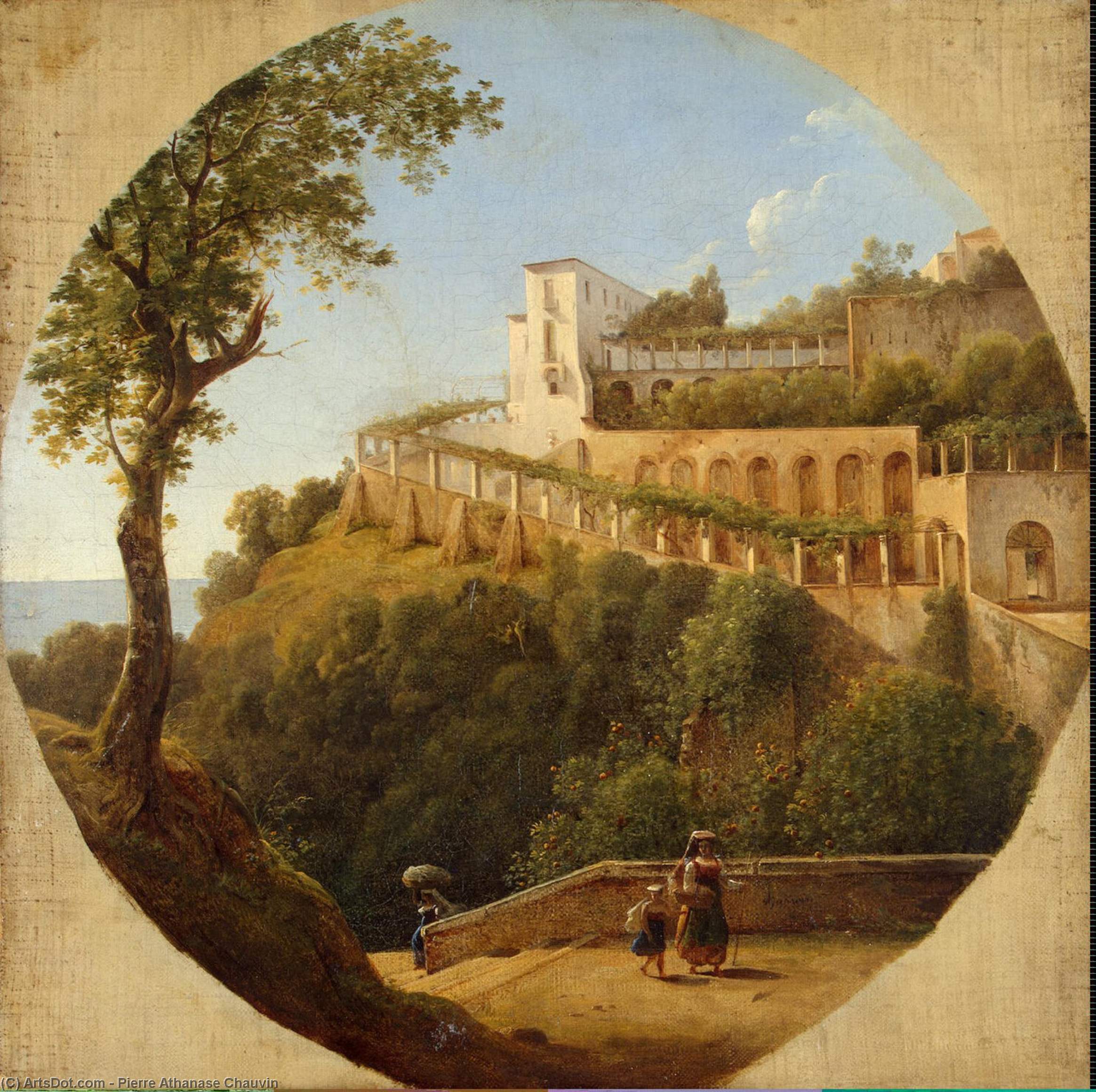 Wikioo.org - The Encyclopedia of Fine Arts - Painting, Artwork by Pierre Athanase Chauvin - Italian Landscape