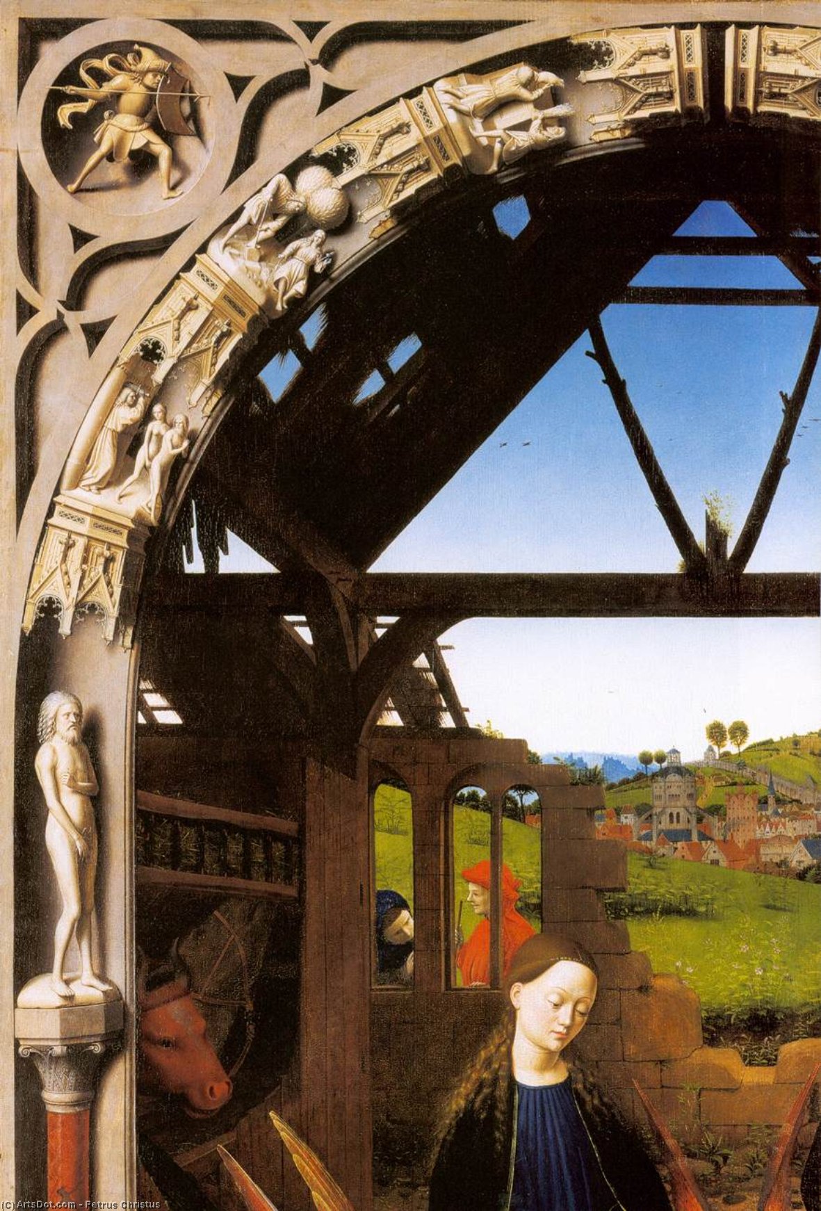 WikiOO.org - Encyclopedia of Fine Arts - Lukisan, Artwork Petrus Christus - The Nativity (detail) (13)