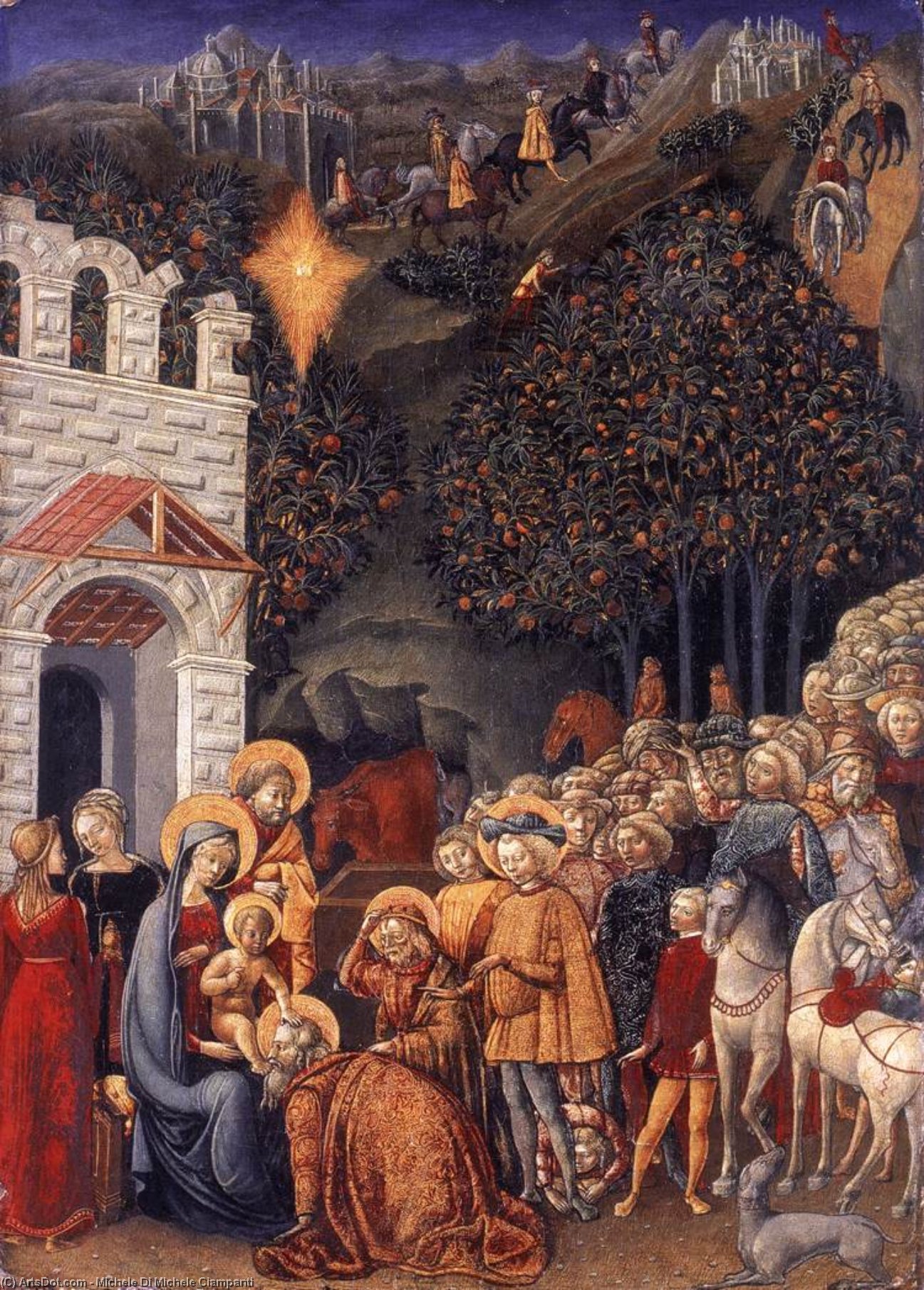 WikiOO.org - 백과 사전 - 회화, 삽화 Michele Di Michele Ciampanti - Adoration of the Magi