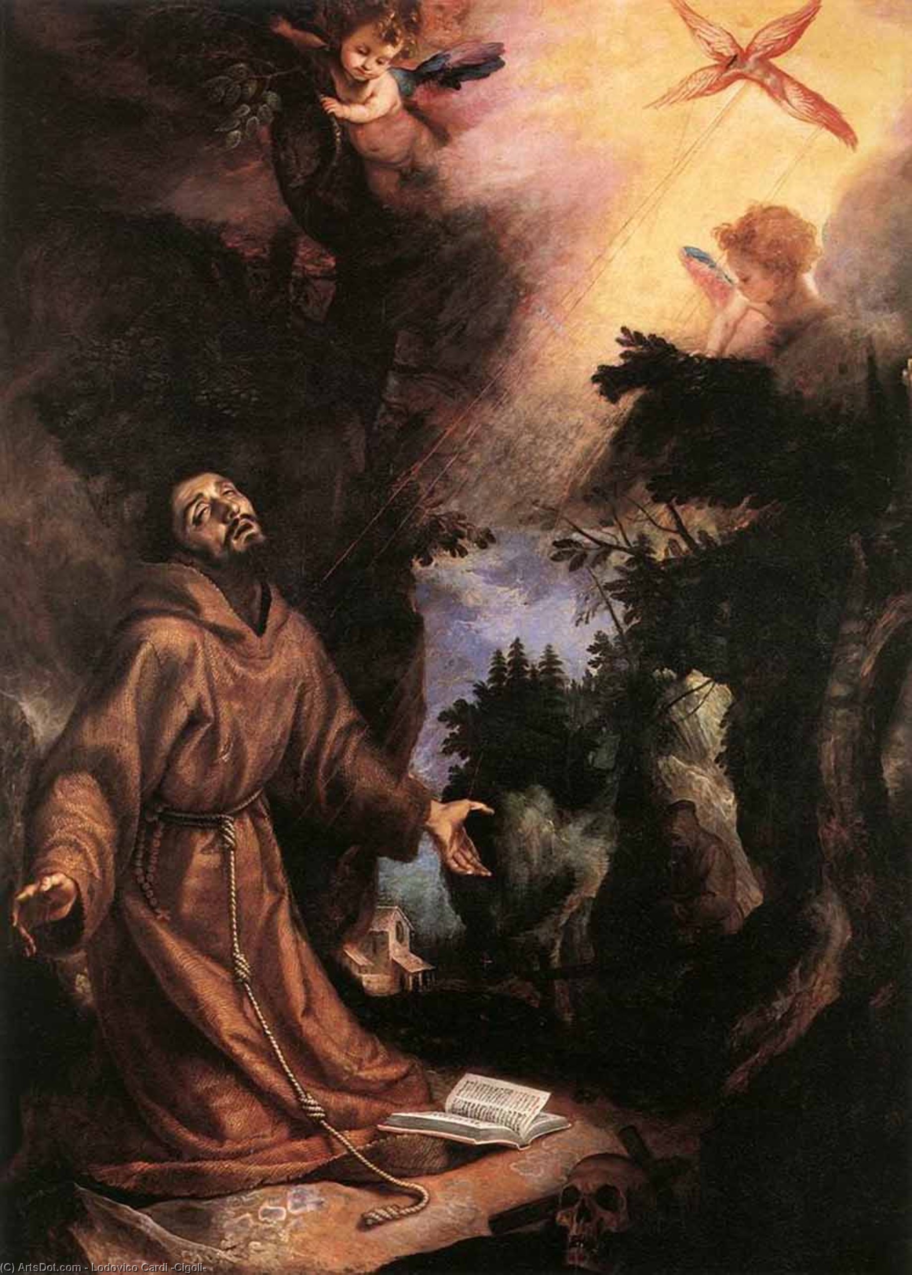 Wikioo.org - The Encyclopedia of Fine Arts - Painting, Artwork by Lodovico Cardi (Cigoli) - St Francis Receives the Stigmata