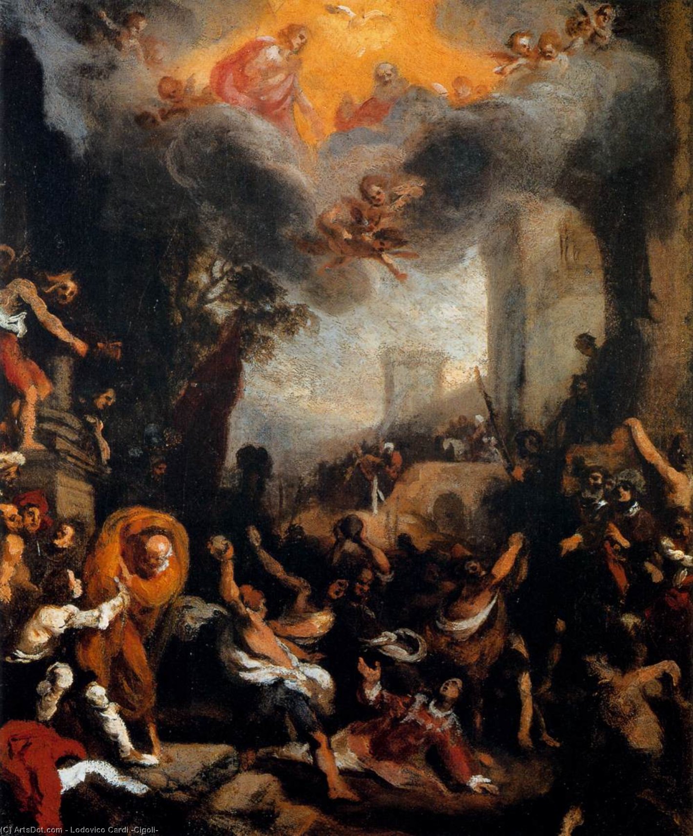 Wikioo.org - The Encyclopedia of Fine Arts - Painting, Artwork by Lodovico Cardi (Cigoli) - The Stoning of St Stephen