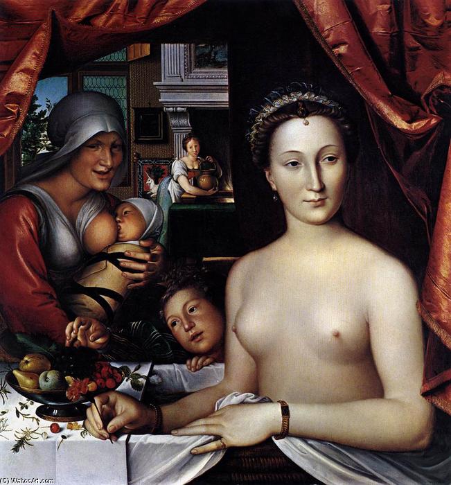 Wikioo.org – L'Encyclopédie des Beaux Arts - Peinture, Oeuvre de François Clouet - une dame à à lui bain