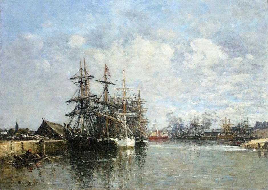 Wikioo.org - สารานุกรมวิจิตรศิลป์ - จิตรกรรม Eugène Louis Boudin - Le Havre, The Boat Basin