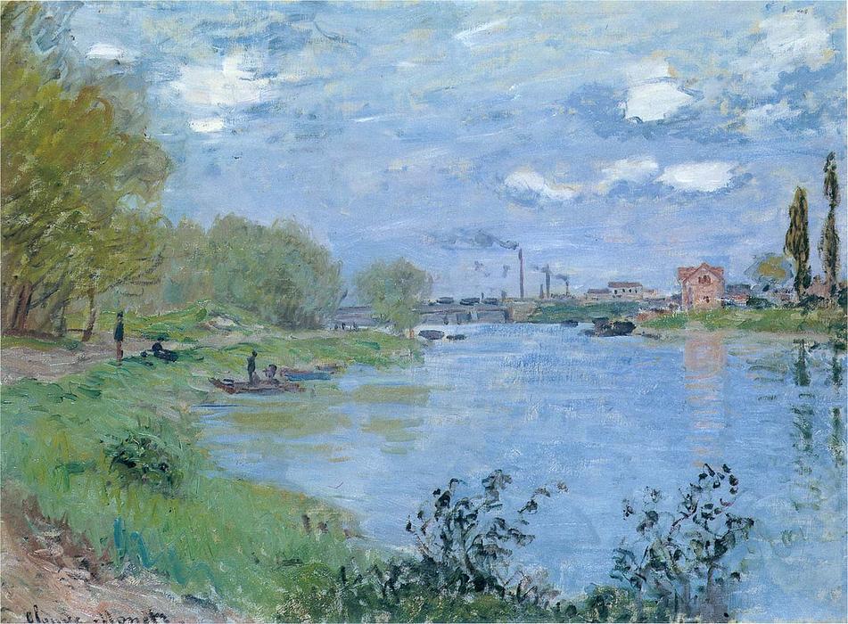 Wikioo.org – La Enciclopedia de las Bellas Artes - Pintura, Obras de arte de Claude Monet - les bords delaware la Una red de cerco la grande jatte