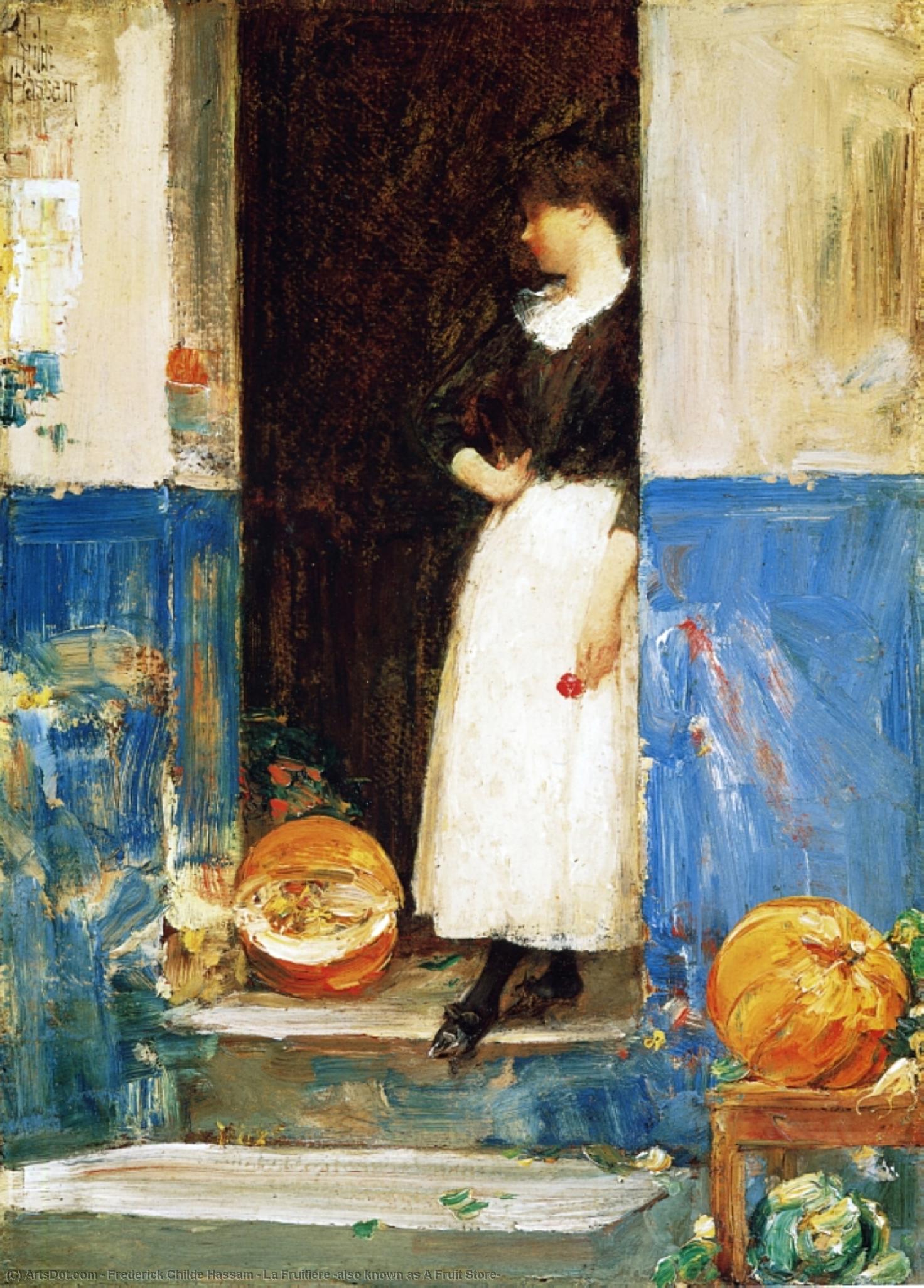 Wikioo.org - The Encyclopedia of Fine Arts - Painting, Artwork by Frederick Childe Hassam - La Fruitiere (also known as A Fruit Store)