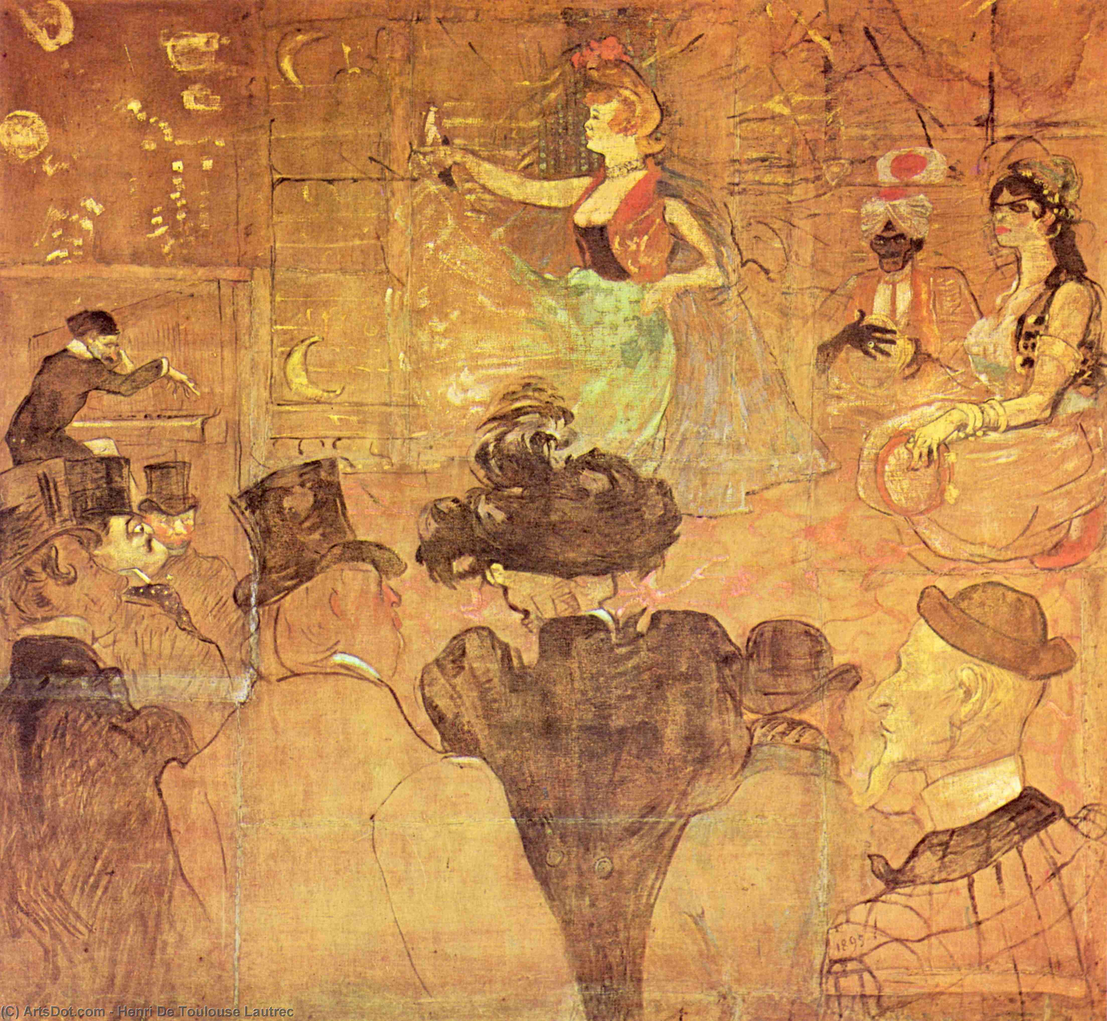 Wikioo.org - สารานุกรมวิจิตรศิลป์ - จิตรกรรม Henri De Toulouse Lautrec - La Goulue Dancing (also known as Les Almees)