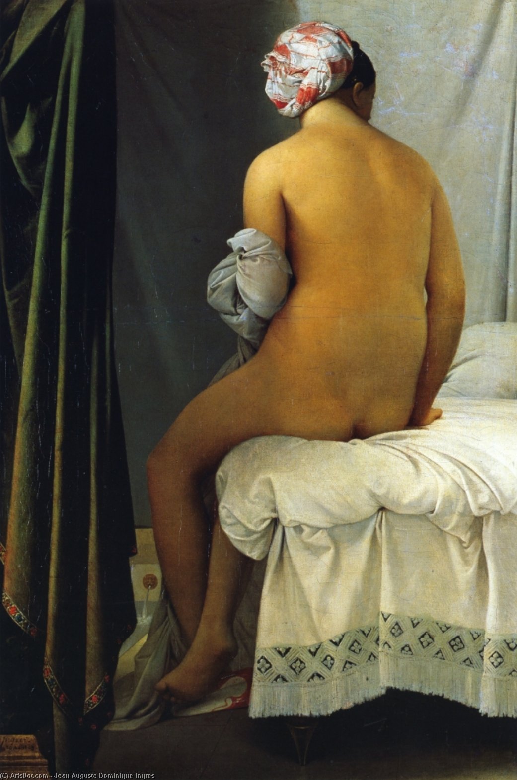 WikiOO.org - אנציקלופדיה לאמנויות יפות - ציור, יצירות אמנות Jean Auguste Dominique Ingres - La Grande Baigneuse (also known as La Baigneuse de Valpincon)