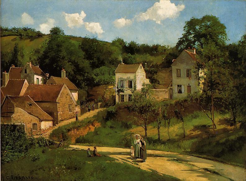 Wikioo.org - The Encyclopedia of Fine Arts - Painting, Artwork by Camille Pissarro - L'Hermitage at Pontoise