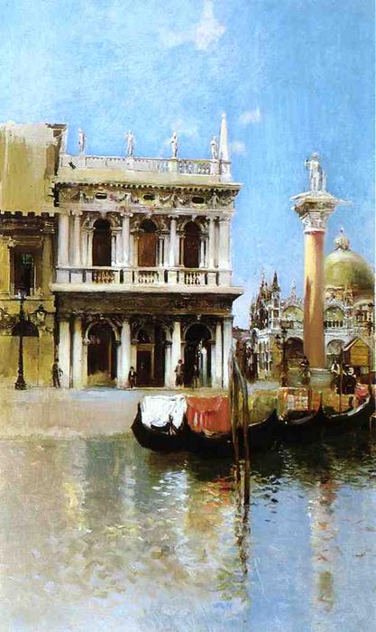 WikiOO.org - Encyclopedia of Fine Arts - Maleri, Artwork Robert Frederick Blum - The Libreria, Venice