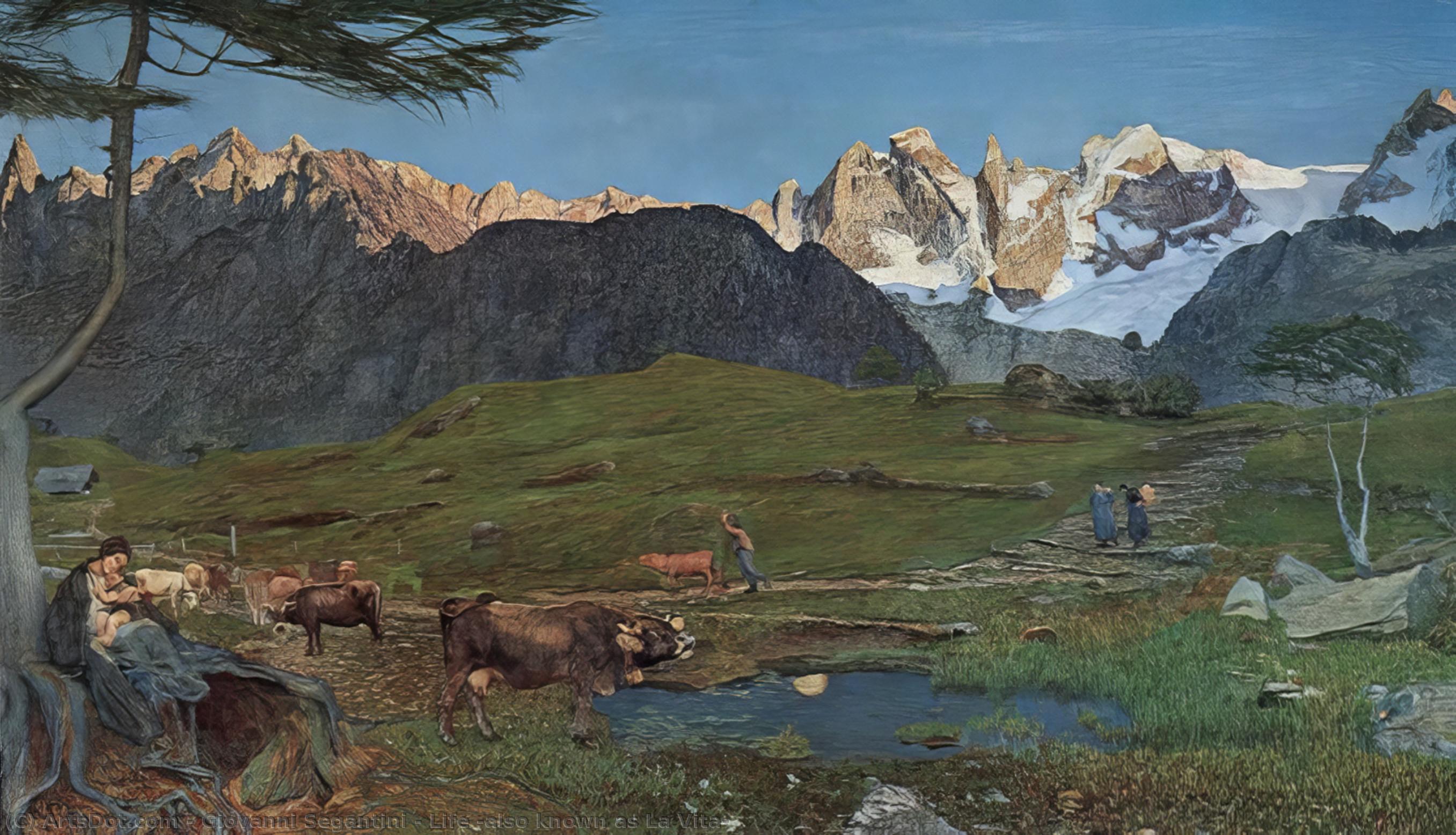 Wikioo.org - Die Enzyklopädie bildender Kunst - Malerei, Kunstwerk von Giovanni Segantini - leben auch  bekannt  wie  das leben