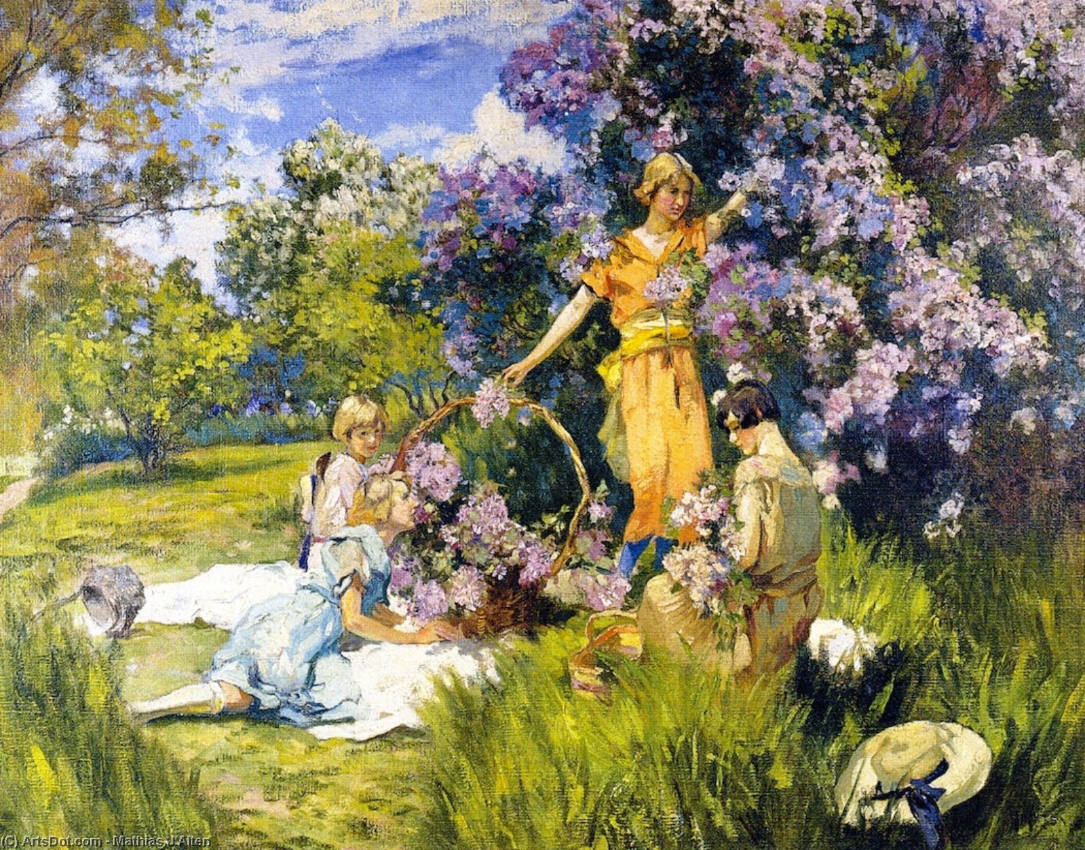 Wikioo.org - The Encyclopedia of Fine Arts - Painting, Artwork by Mathias Joseph Alten - Lilacs