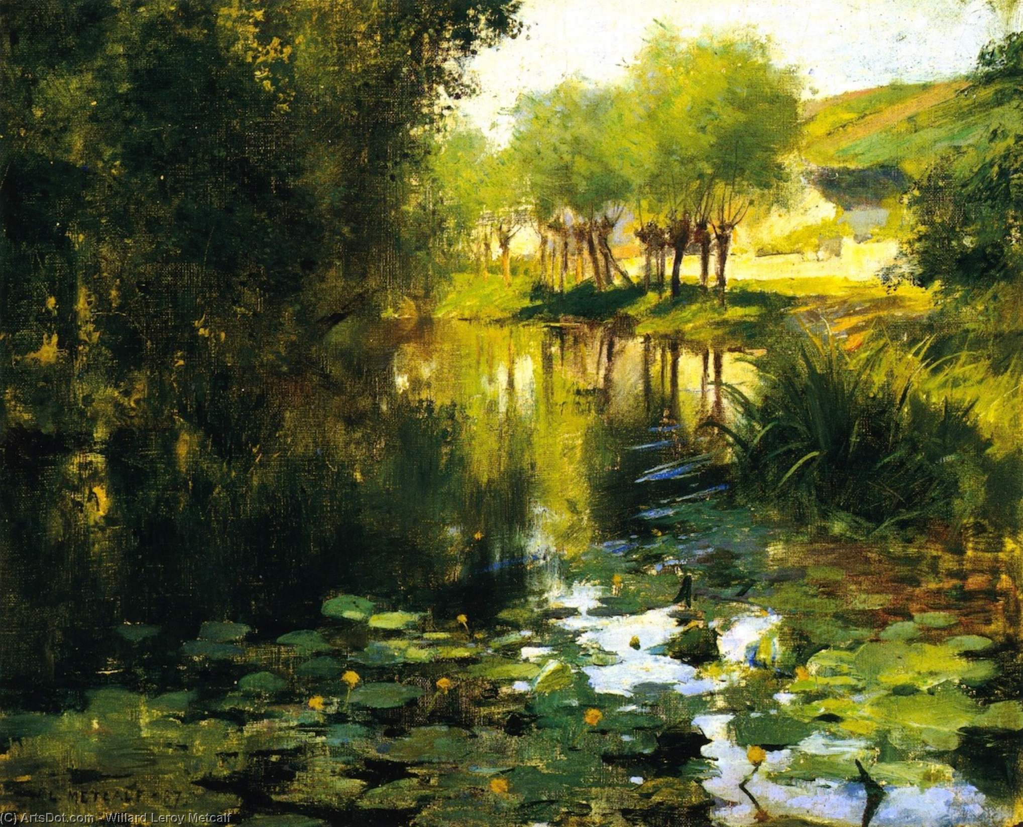 WikiOO.org - Енциклопедия за изящни изкуства - Живопис, Произведения на изкуството Willard Leroy Metcalf - The Lily Pond