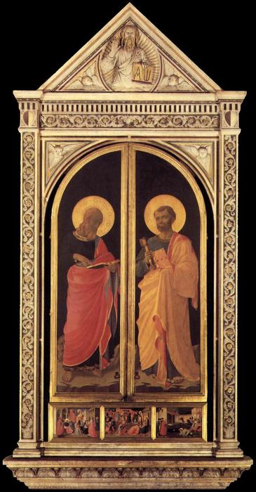 Wikioo.org - The Encyclopedia of Fine Arts - Painting, Artwork by Fra Angelico - Linaioli Tabernacle (shutters closed)