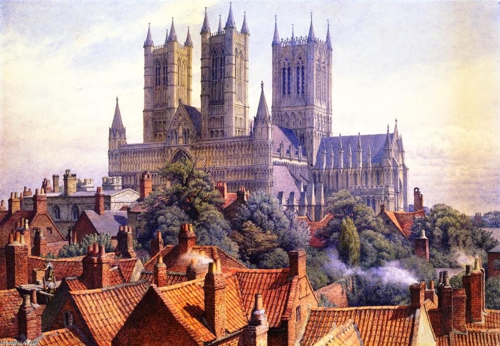 Wikioo.org - The Encyclopedia of Fine Arts - Painting, Artwork by Charles Herbert Moore - Lincoln Cathedral