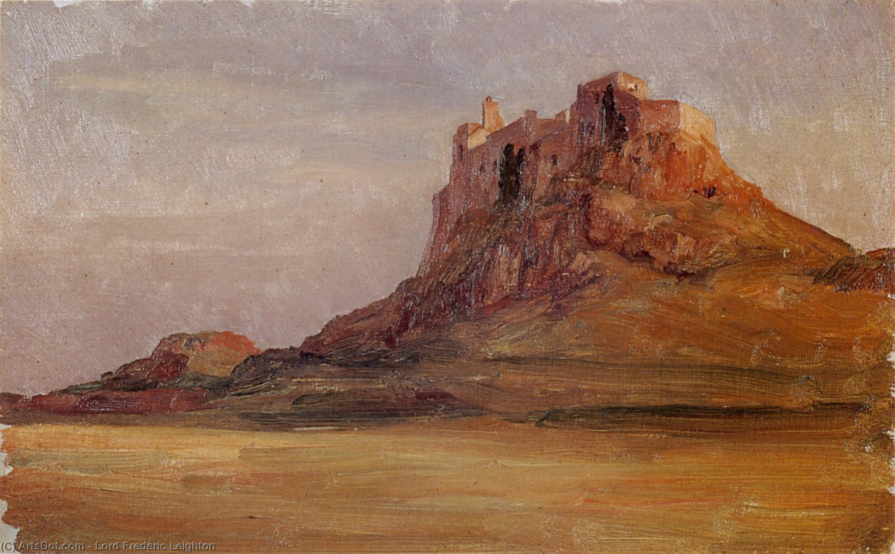 WikiOO.org - 百科事典 - 絵画、アートワーク Lord Frederic Leighton - リンディスファーン 城