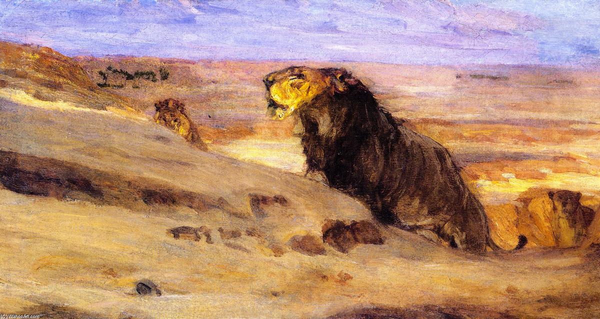 Wikioo.org - The Encyclopedia of Fine Arts - Painting, Artwork by Henry Ossawa Tanner - Lions in the Desert