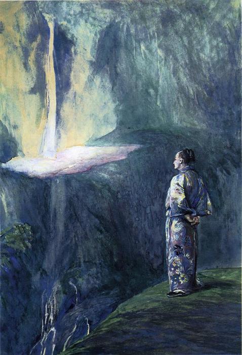 WikiOO.org - Encyclopedia of Fine Arts - Lukisan, Artwork John La Farge - Li-Tai-Pe and the Waterfall