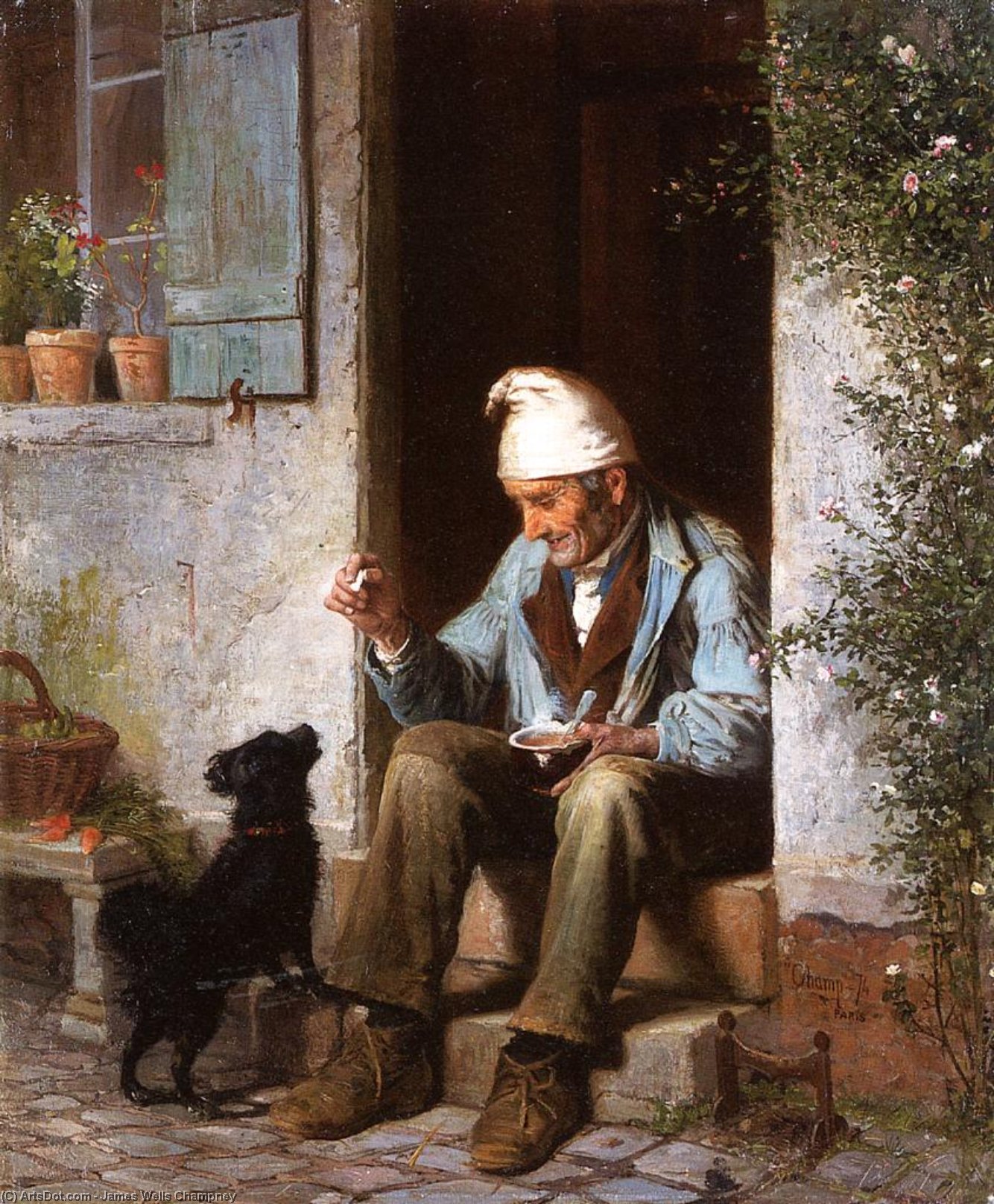Wikioo.org - The Encyclopedia of Fine Arts - Painting, Artwork by James Wells Champney - The Little Beggar