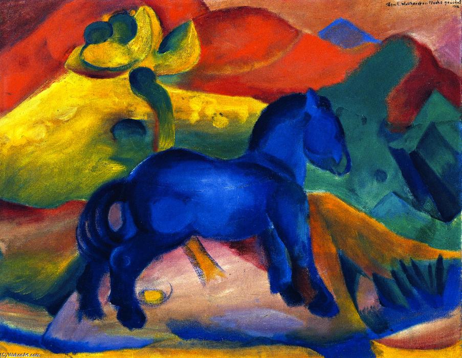 Wikioo.org - The Encyclopedia of Fine Arts - Painting, Artwork by Franz Marc - The Little Blue Horse, Picture for a Child