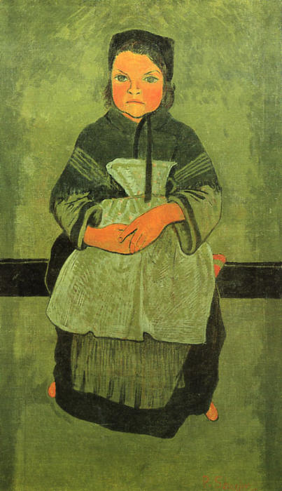 Wikioo.org - The Encyclopedia of Fine Arts - Painting, Artwork by Paul Serusier - Little Breton Girl Seated (also known as Portrait of Marie Francisaille)